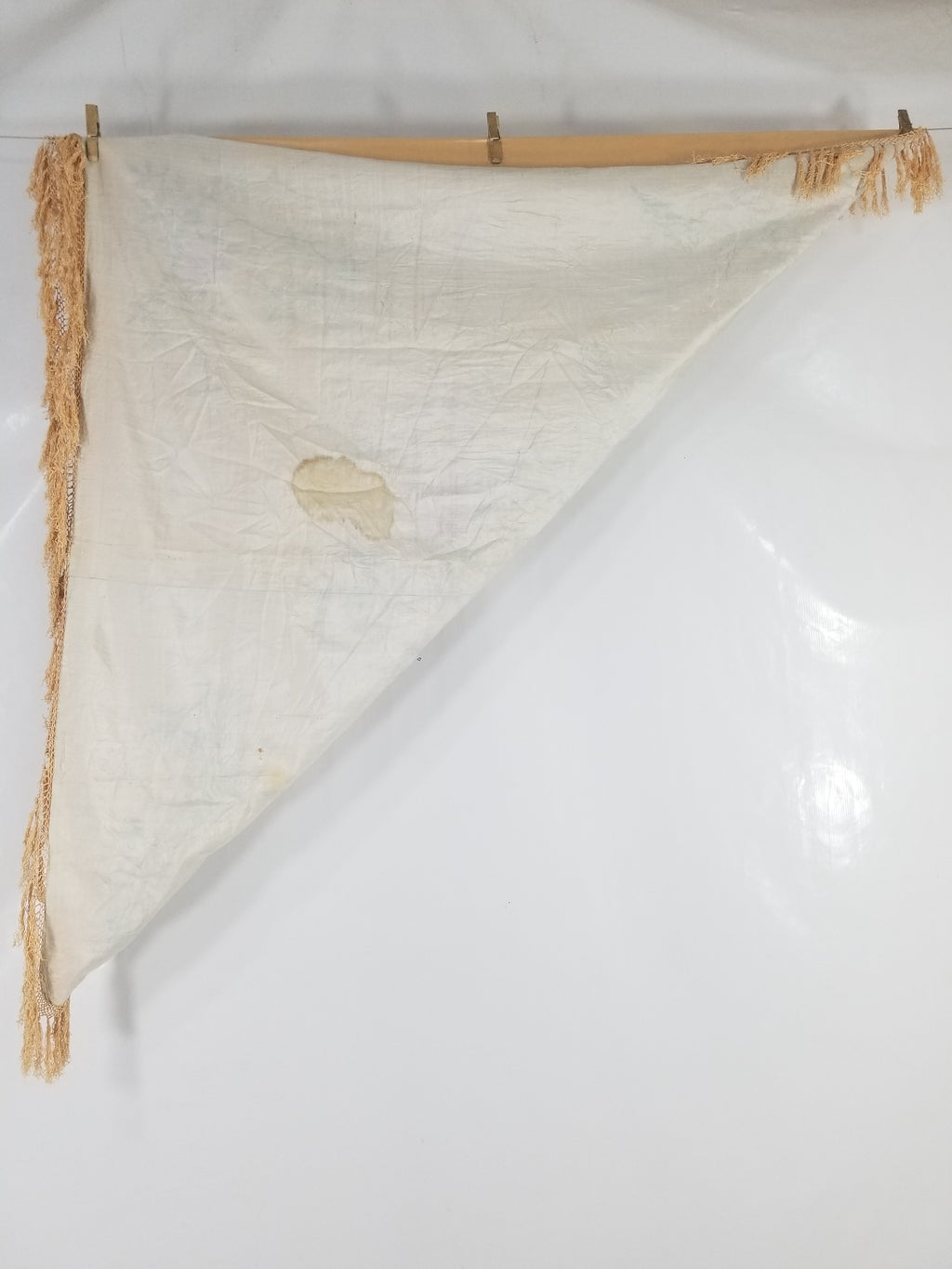 Vintage Chinese Hand Embroidered Floral & Bird Motif Silk Piano Shawl 125x123cm