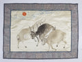 Vintage Chinese Silk Embroidered Sanyang Kaitai Theme Tapestry 69x51cm