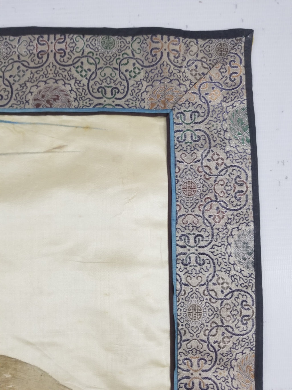 Vintage Chinese Silk Embroidered Sanyang Kaitai Theme Tapestry 69x51cm