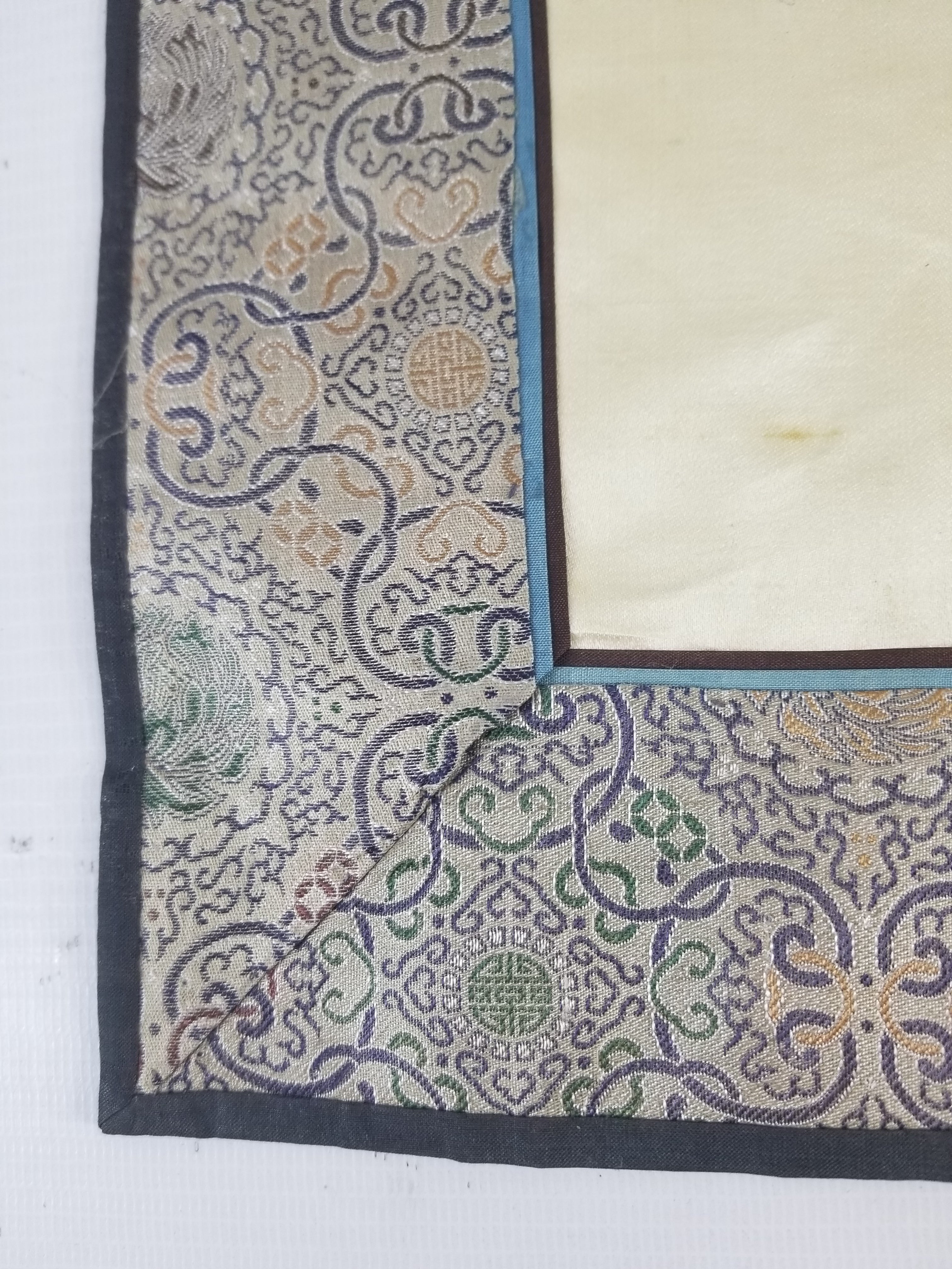 Vintage Chinese Silk Embroidered Sanyang Kaitai Theme Tapestry 69x51cm