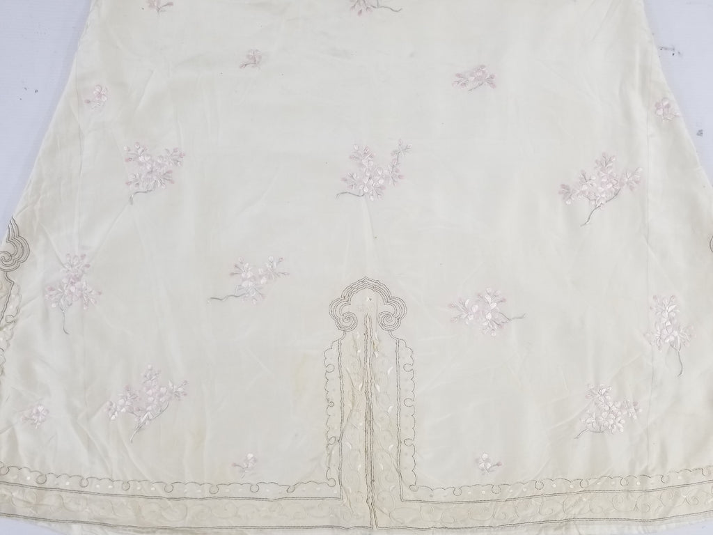 Vintage Japanese Floral Embroidered Frog Closures Silk Jacket