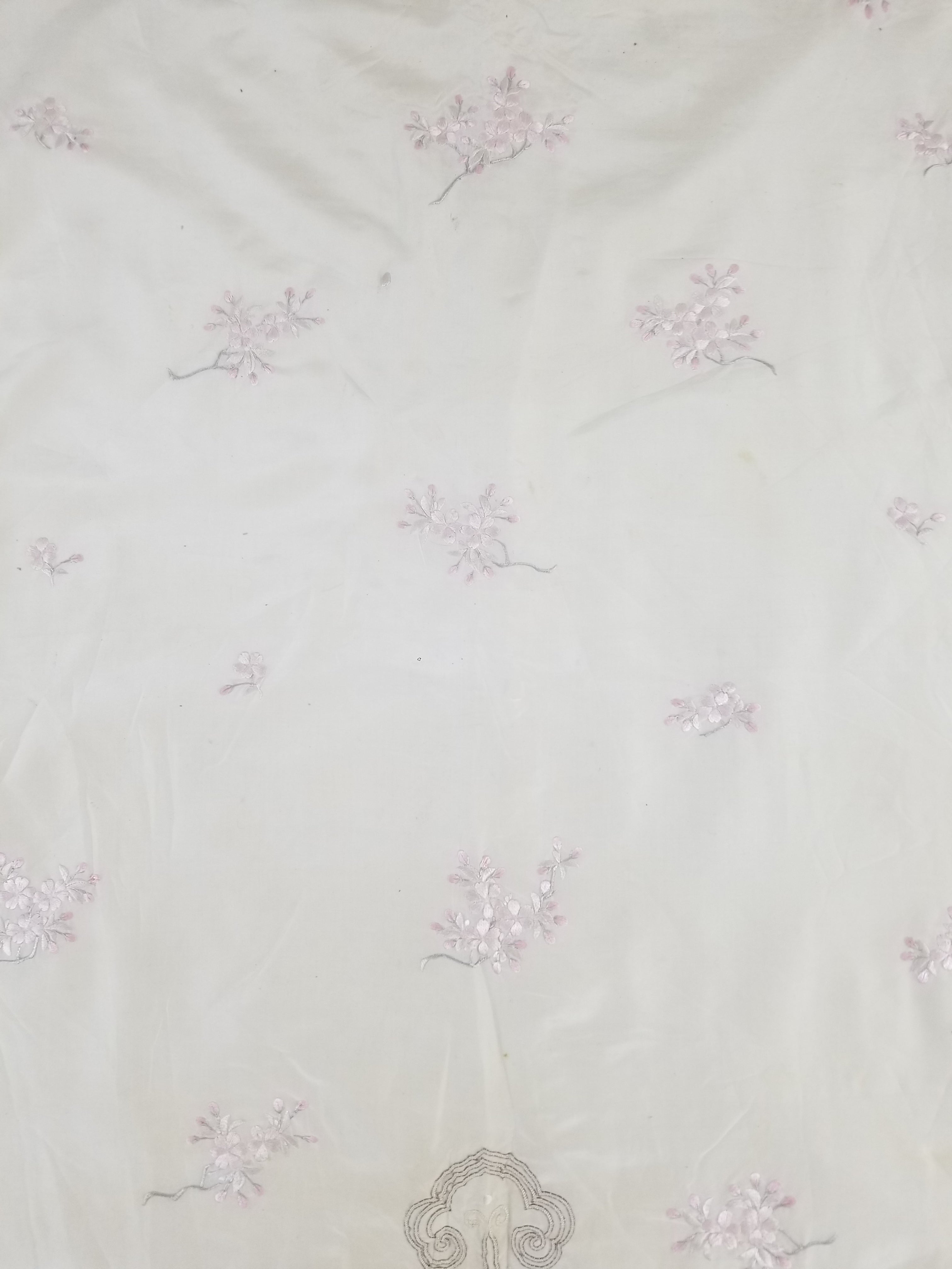 Vintage Japanese Floral Embroidered Frog Closures Silk Jacket