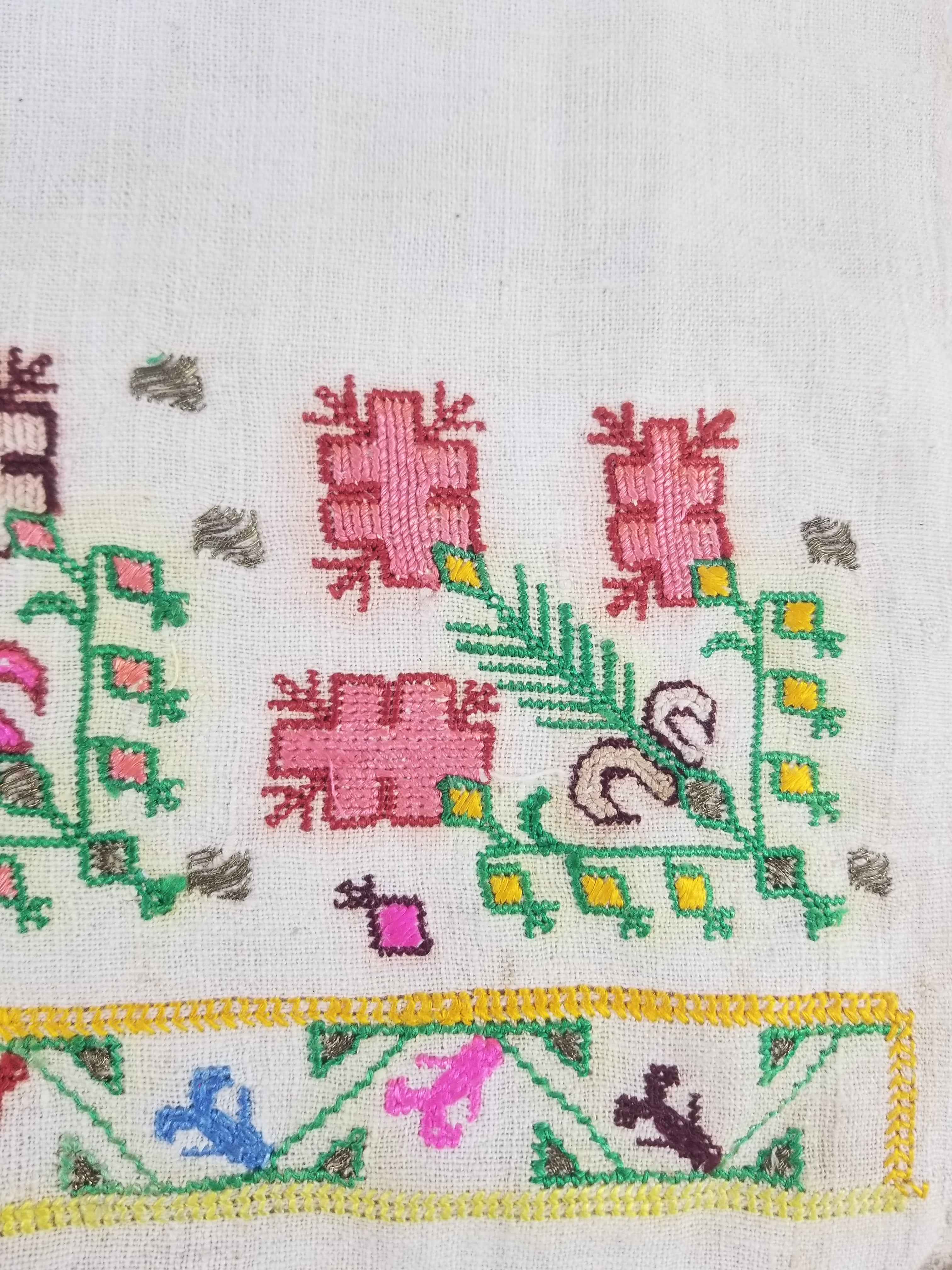 Vintage Traditional Ottoman Folk Embroidered Towel 87x40cm