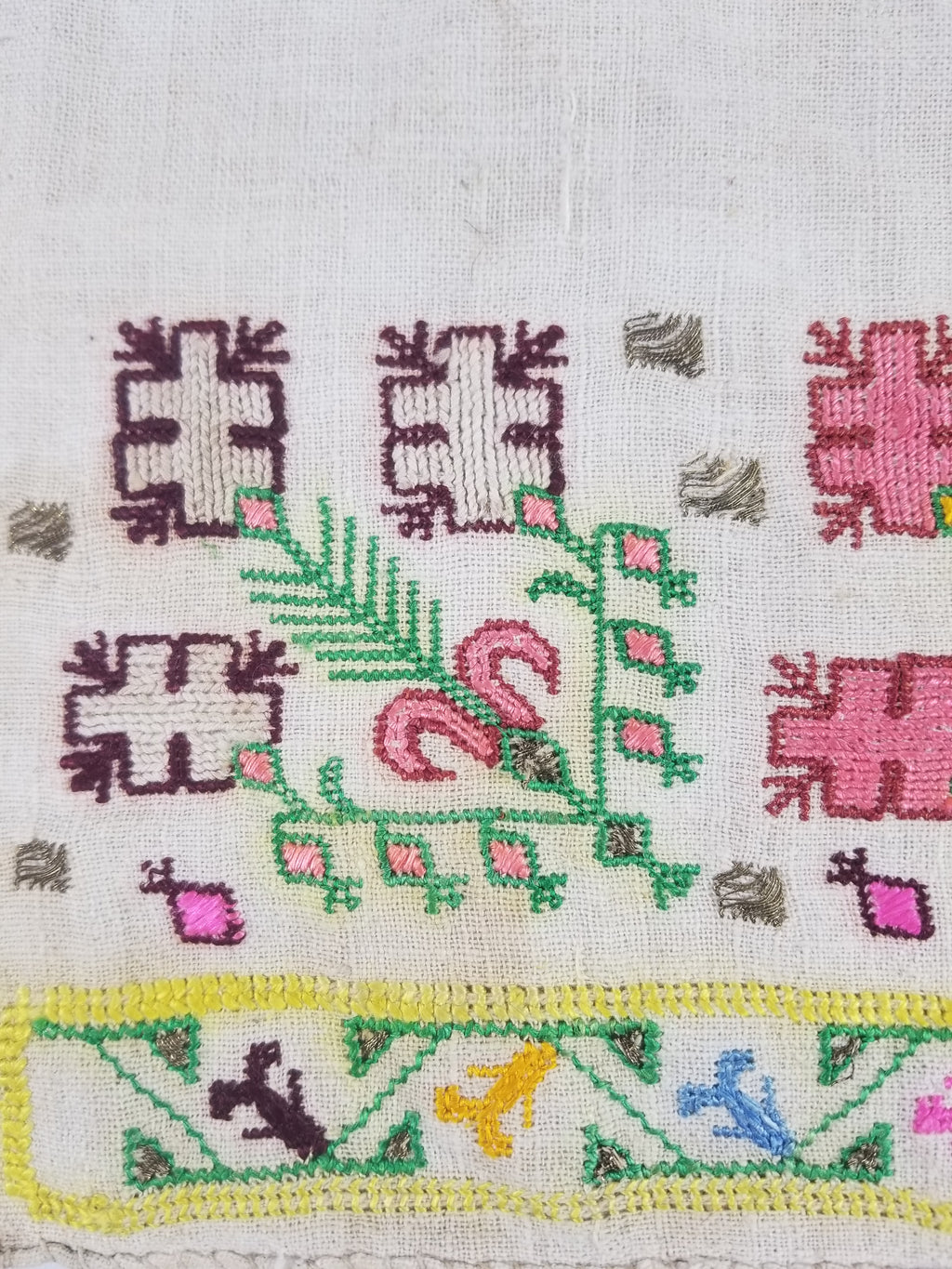 Vintage Traditional Ottoman Folk Embroidered Towel 87x40cm