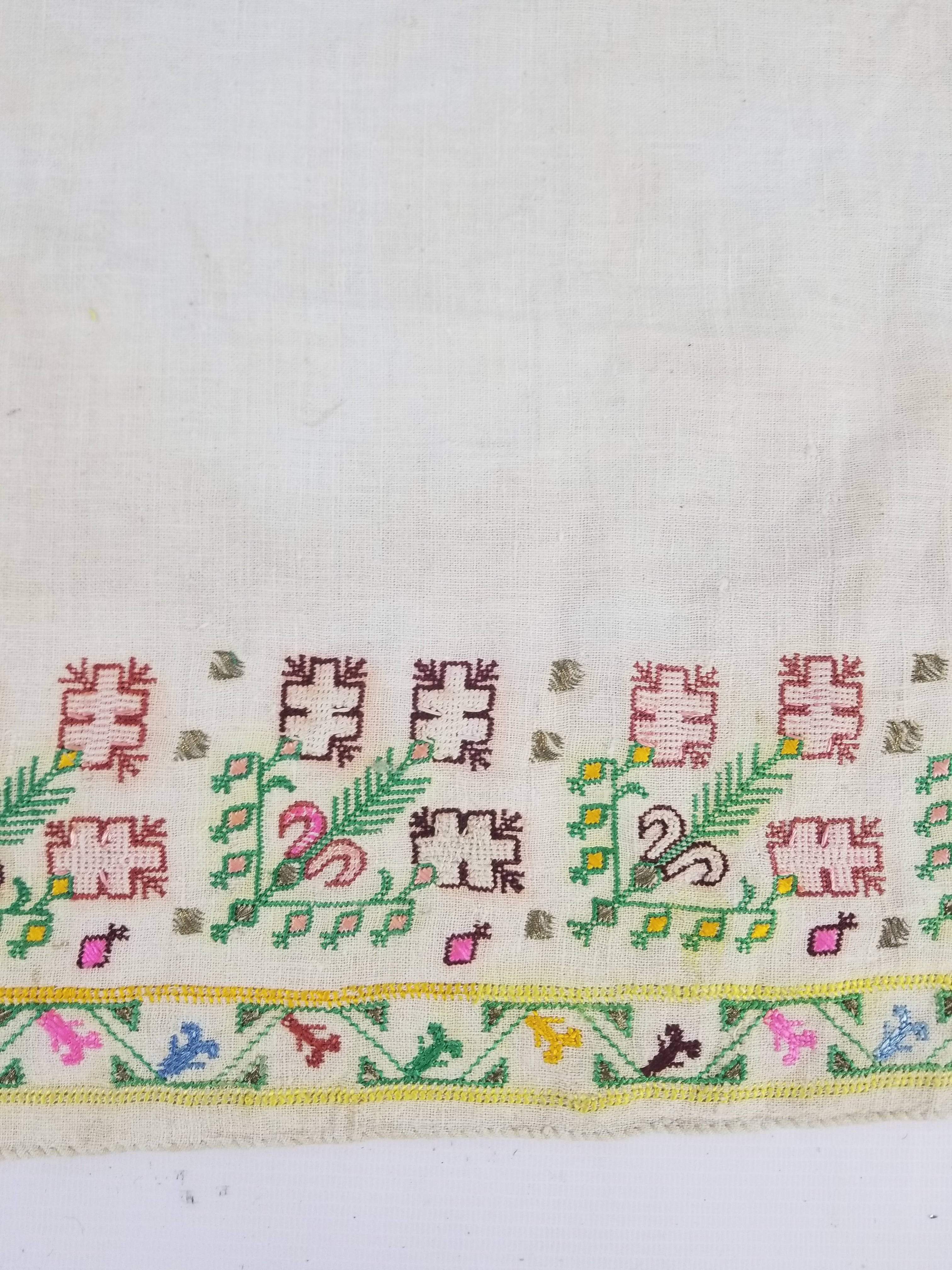 Vintage Traditional Ottoman Folk Embroidered Towel 87x40cm
