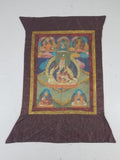 Antique Tibetan Hand Painted Buddhist Thangka Wall Hanging 111x69cm
