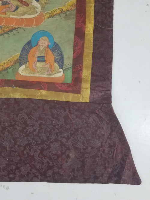 Antique Tibetan Hand Painted Buddhist Thangka Wall Hanging 111x69cm