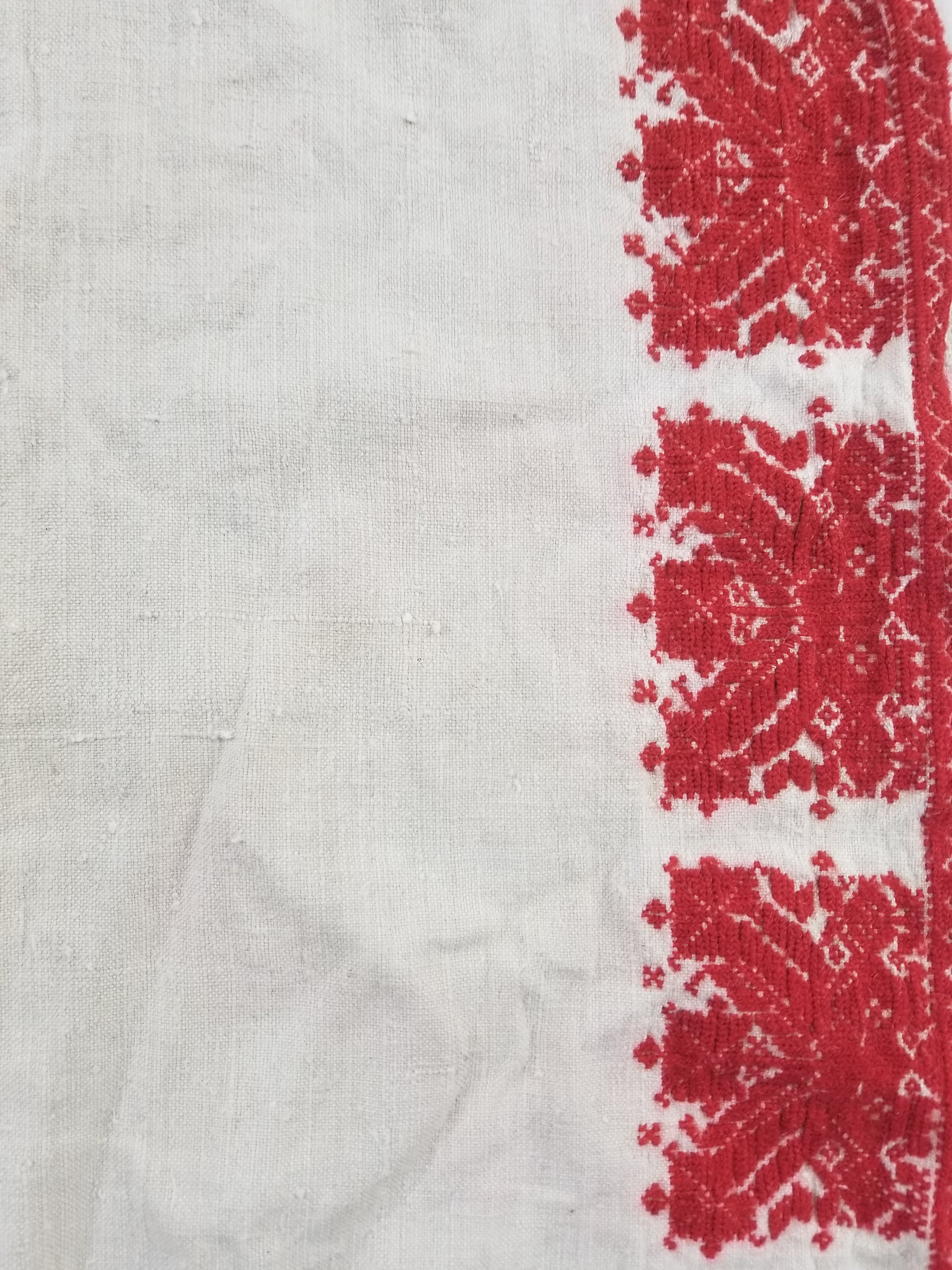 Vintage Traditional Ukrainian Rushnyk Folk Art Embroidered Textile 207x50cm