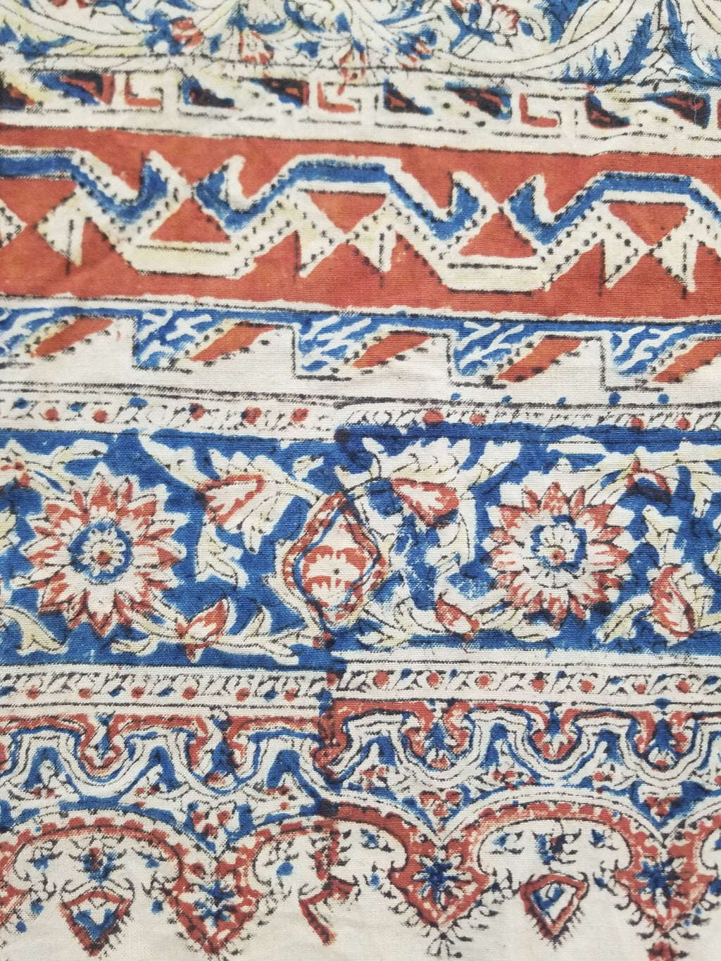 Vintage Traditional Block Printed Floral & Paisley Table Cover 275x125cm