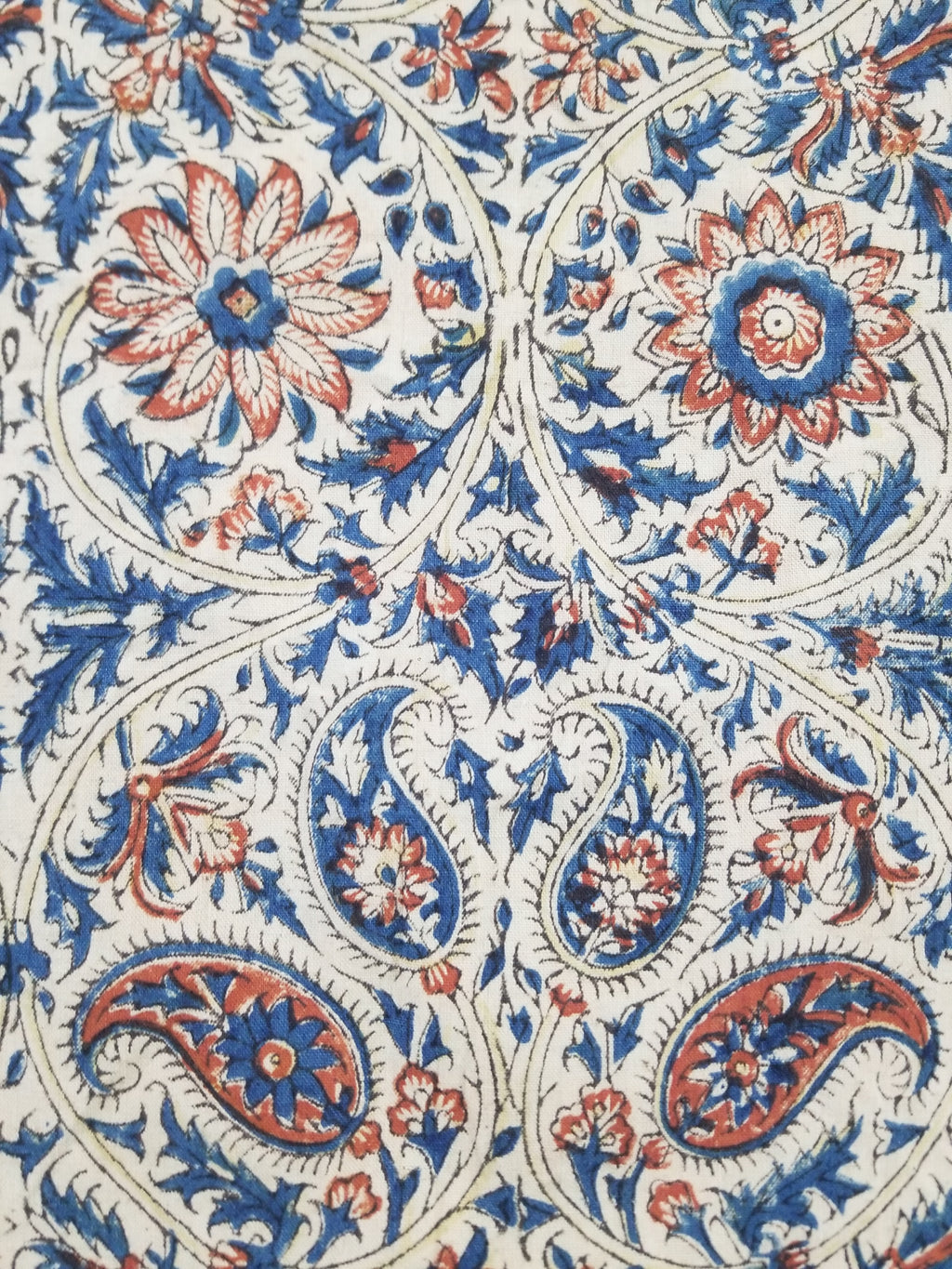 Vintage Traditional Block Printed Floral & Paisley Table Cover 275x125cm