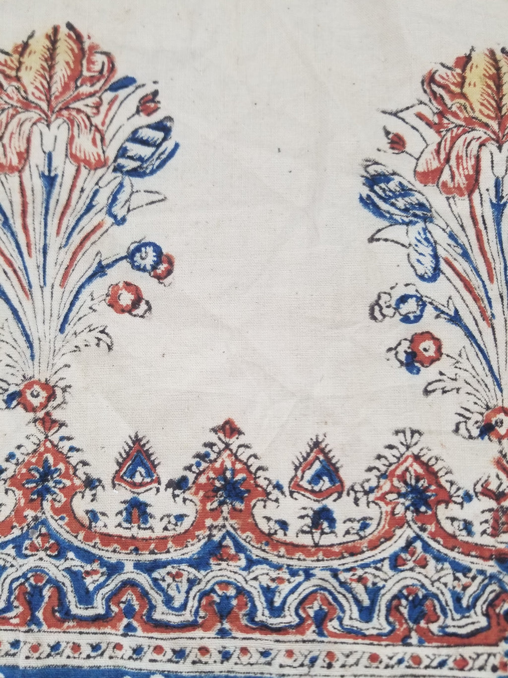 Vintage Traditional Block Printed Floral & Paisley Table Cover 275x125cm