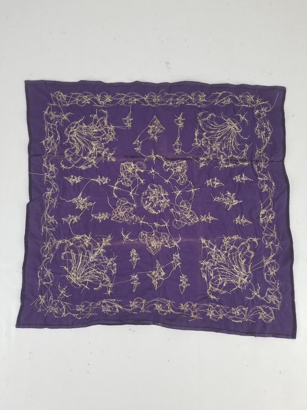 Antique 19th Century Ottoman Gold Embroidered Floral Velvet Wrapper 79x75cm