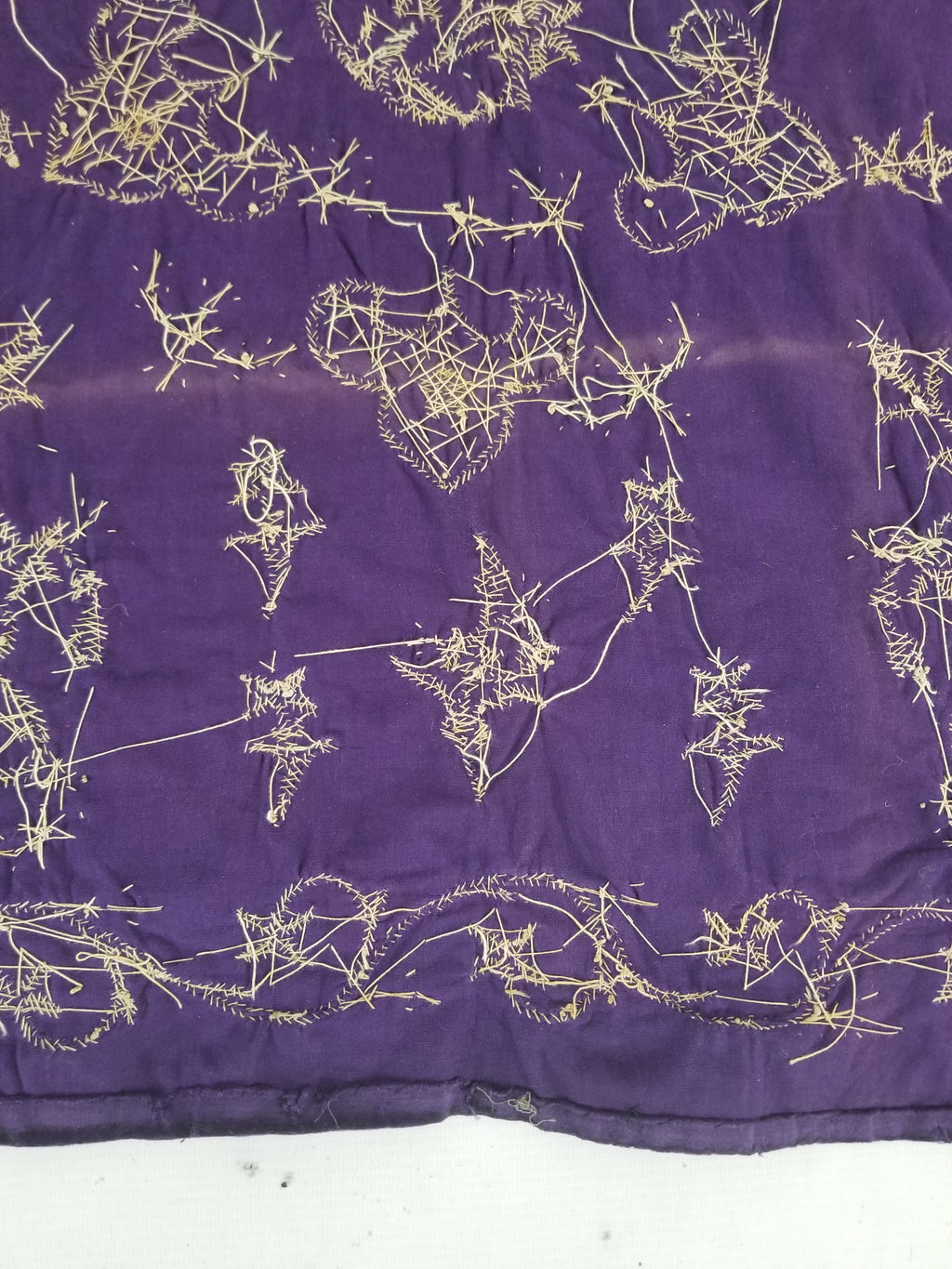 Antique 19th Century Ottoman Gold Embroidered Floral Velvet Wrapper 79x75cm