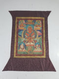Antique Tibetan Hand Painted Amitayus Thangka Wall Hanging 113x69cm
