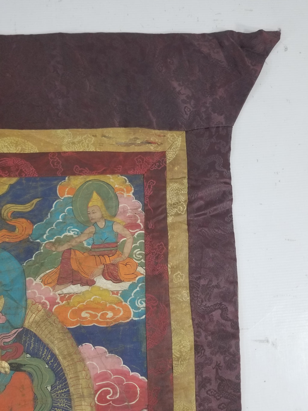 Antique Tibetan Hand Painted Amitayus Thangka Wall Hanging 113x69cm