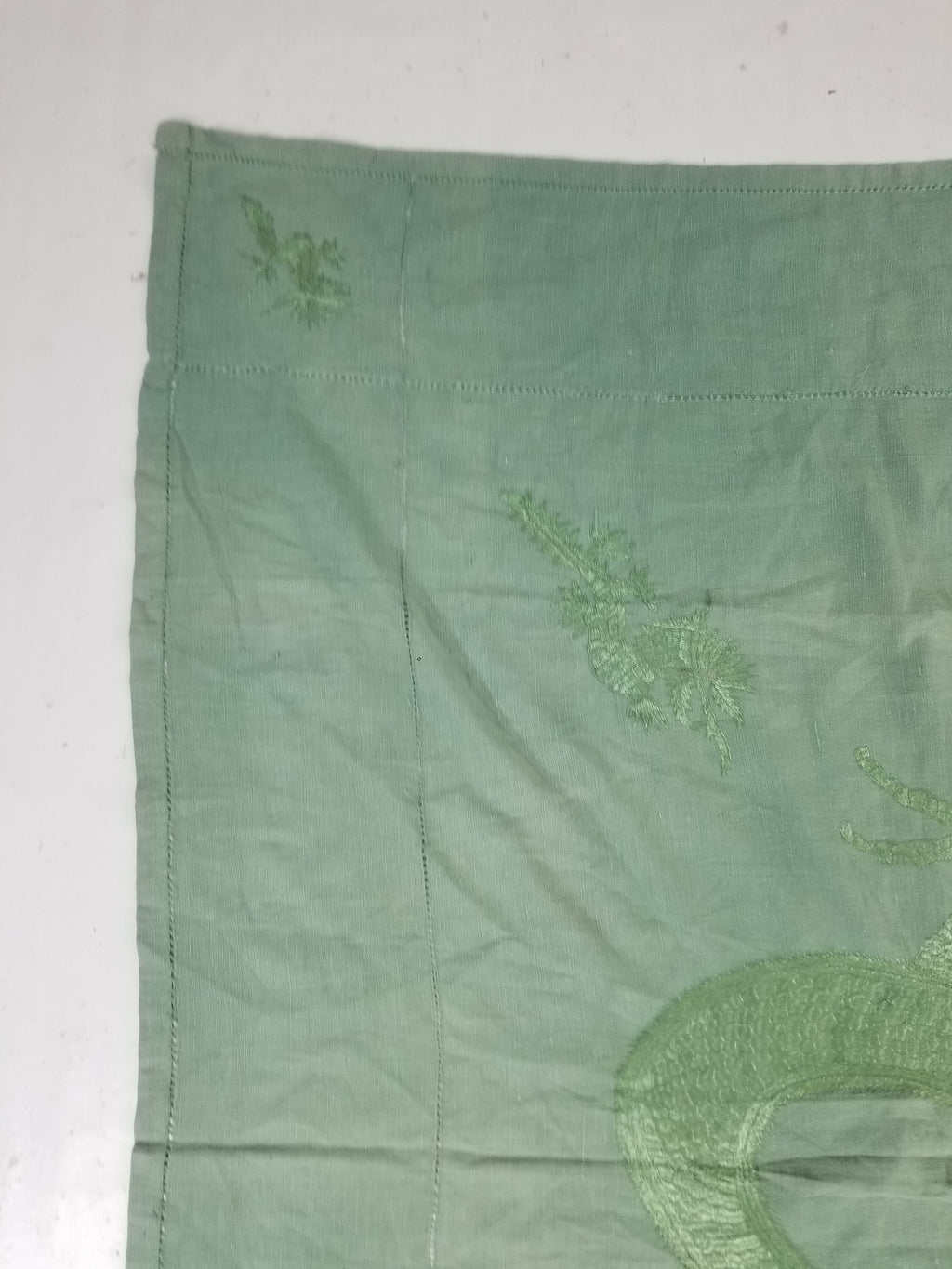 Vintage Chinese Silk Embroidered Mythological Dragon Motif Wall Hanging 213x135