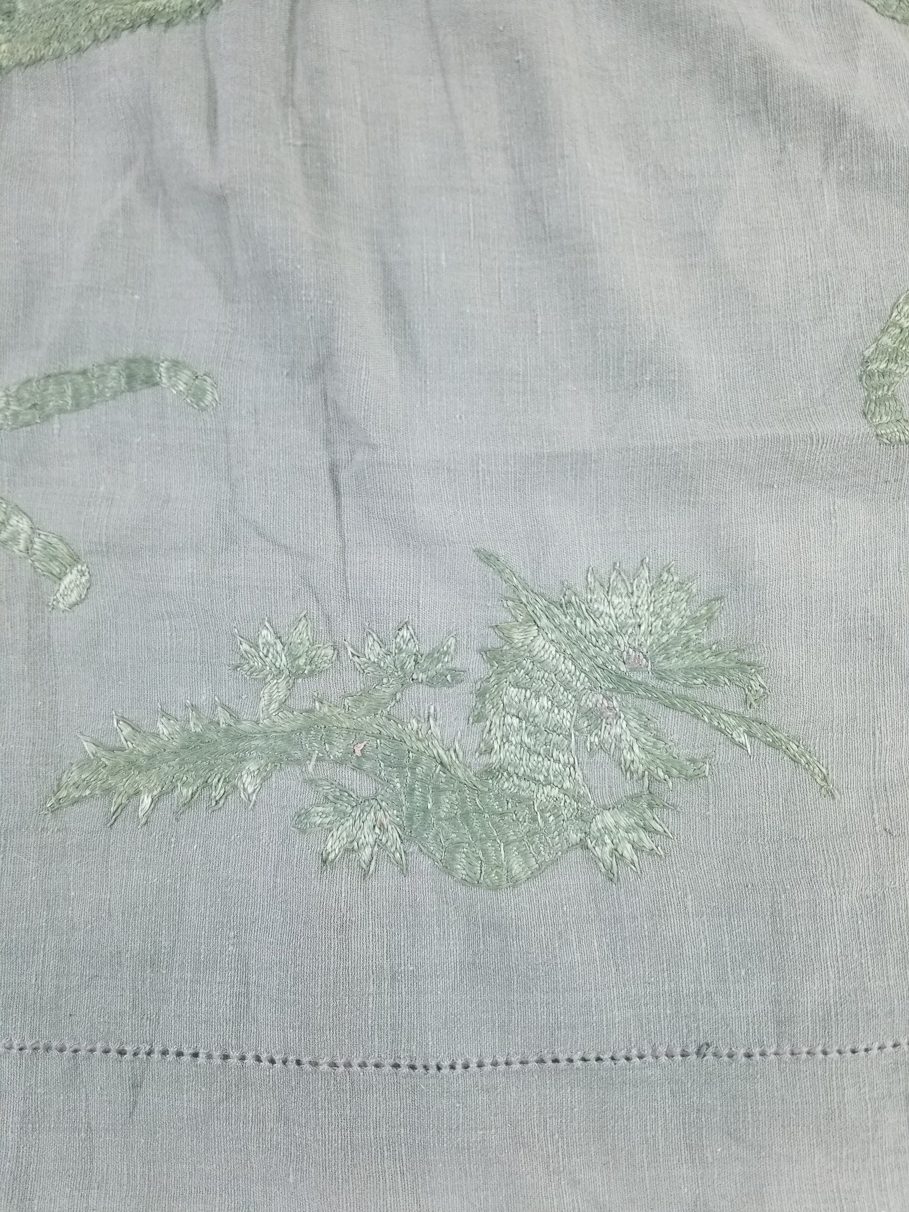 Vintage Chinese Silk Embroidered Mythological Dragon Motif Wall Hanging 213x135