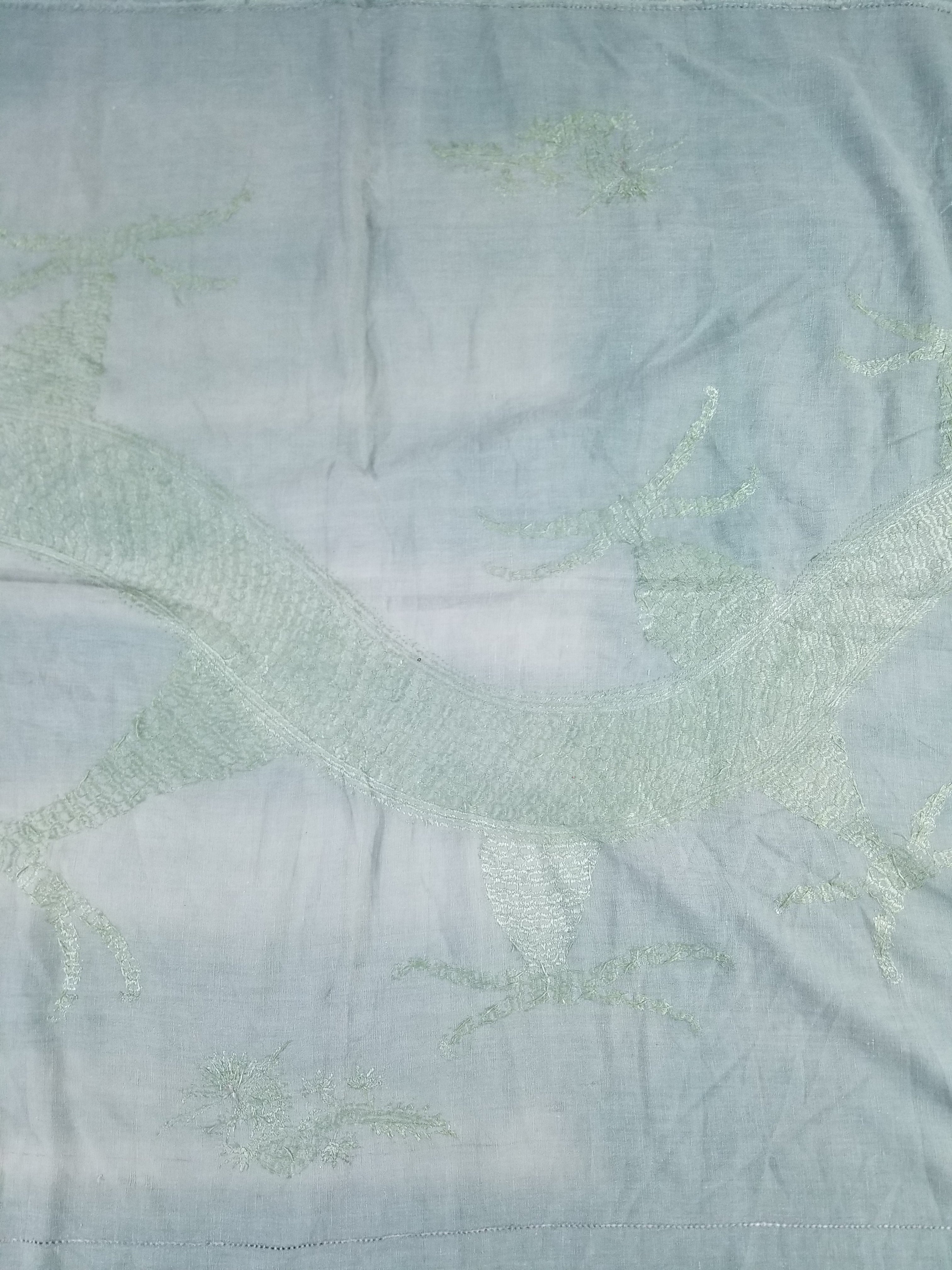 Vintage Chinese Silk Embroidered Mythological Dragon Motif Wall Hanging 213x135