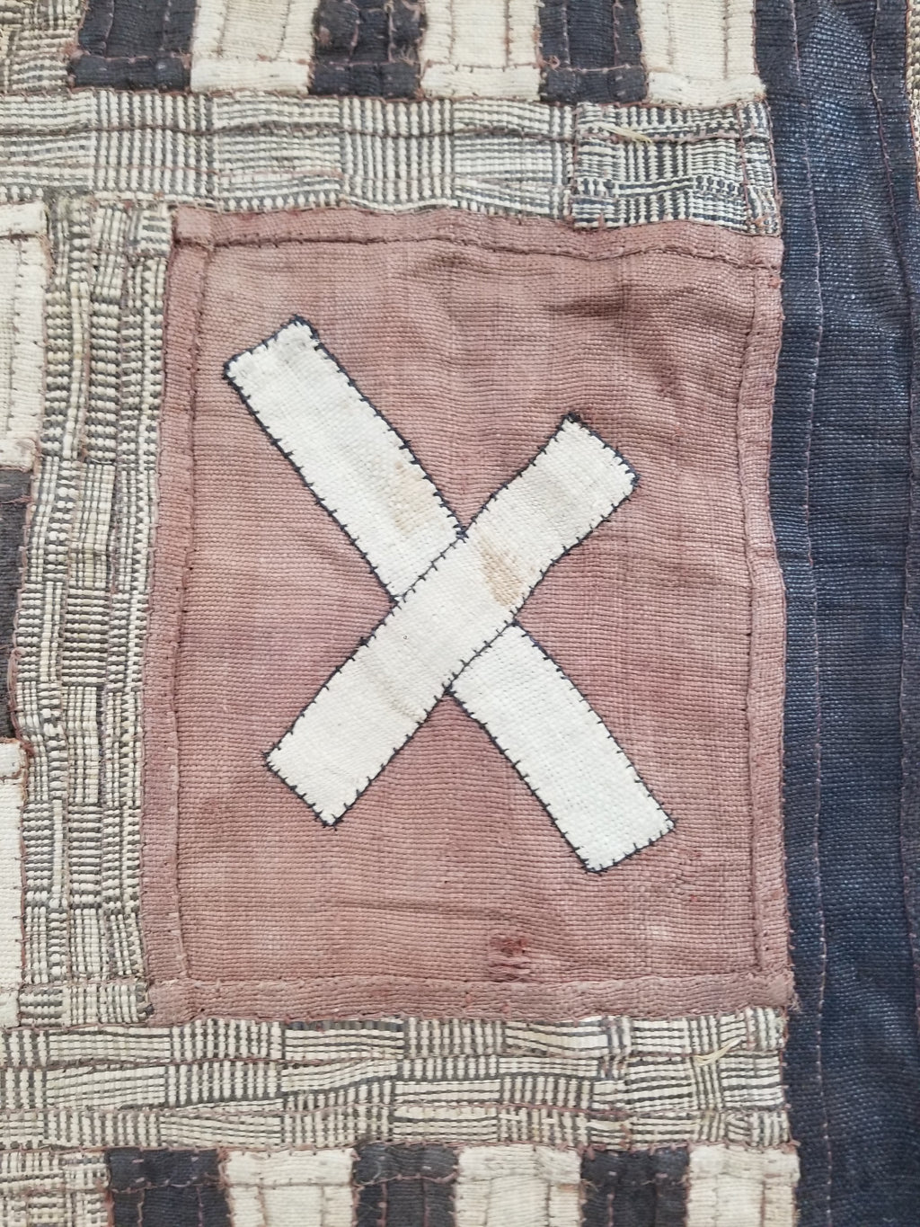 Vintage African Kuba Cloth Raffia Appliqué Tribal Textile Runner 333x72cm