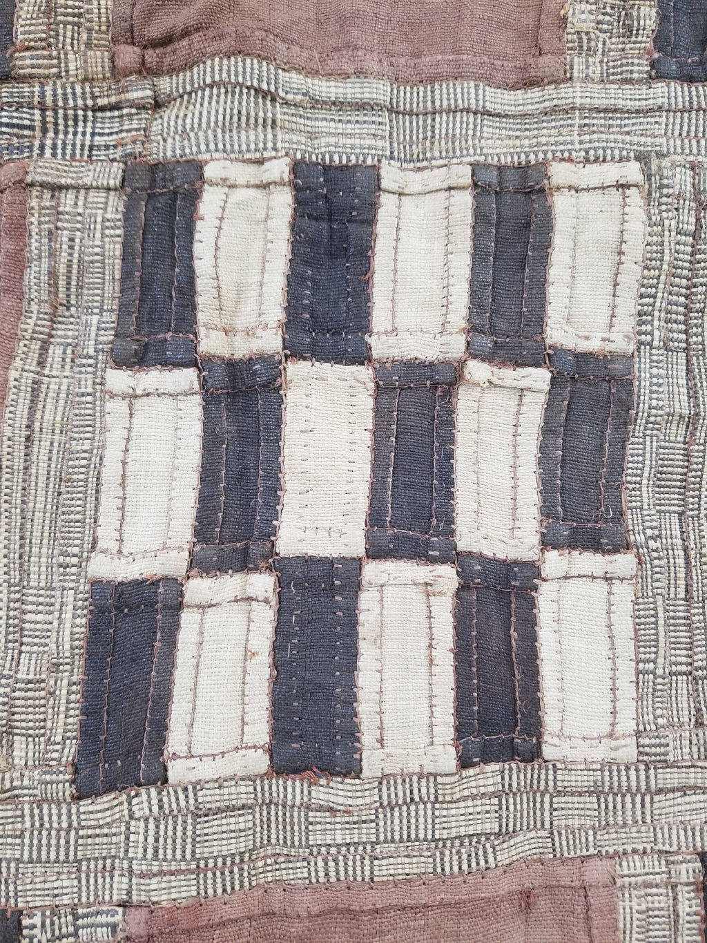 Vintage African Kuba Cloth Raffia Appliqué Tribal Textile Runner 333x72cm