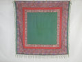 Vintage Traditional Kashmiri Handwoven Paisley Fringed Shawl 158x157cm