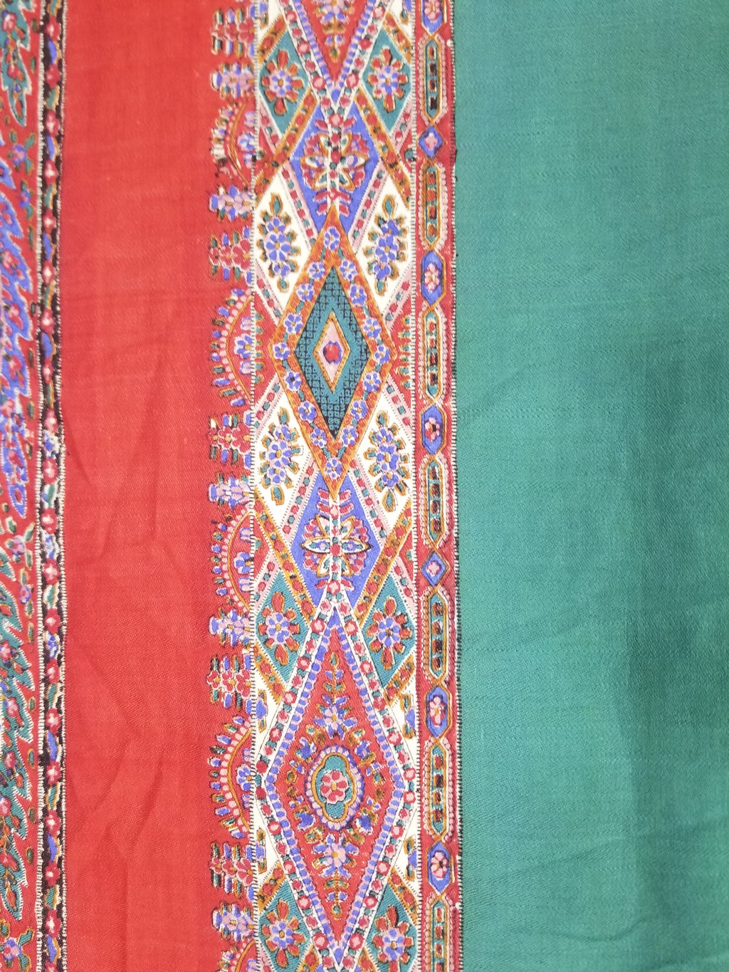 Vintage Traditional Kashmiri Handwoven Paisley Fringed Shawl 158x157cm