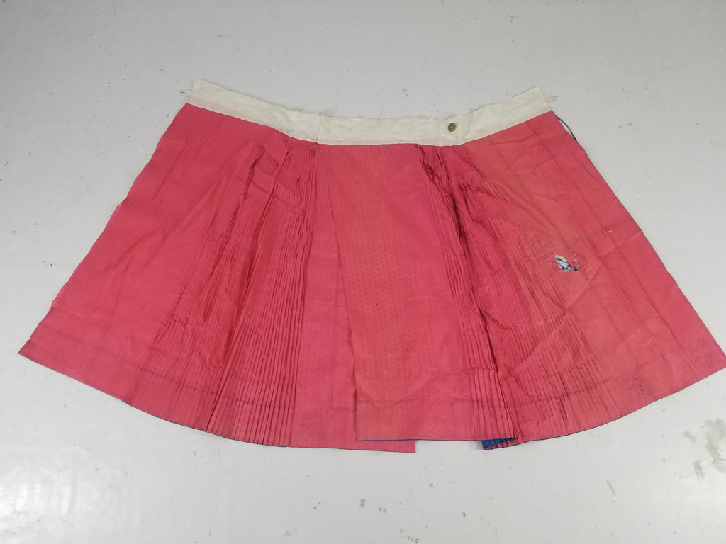 Vintage Chinese Folk Embroidered Butterfly & Floral Pleated Wrap Skirt 110x94cm