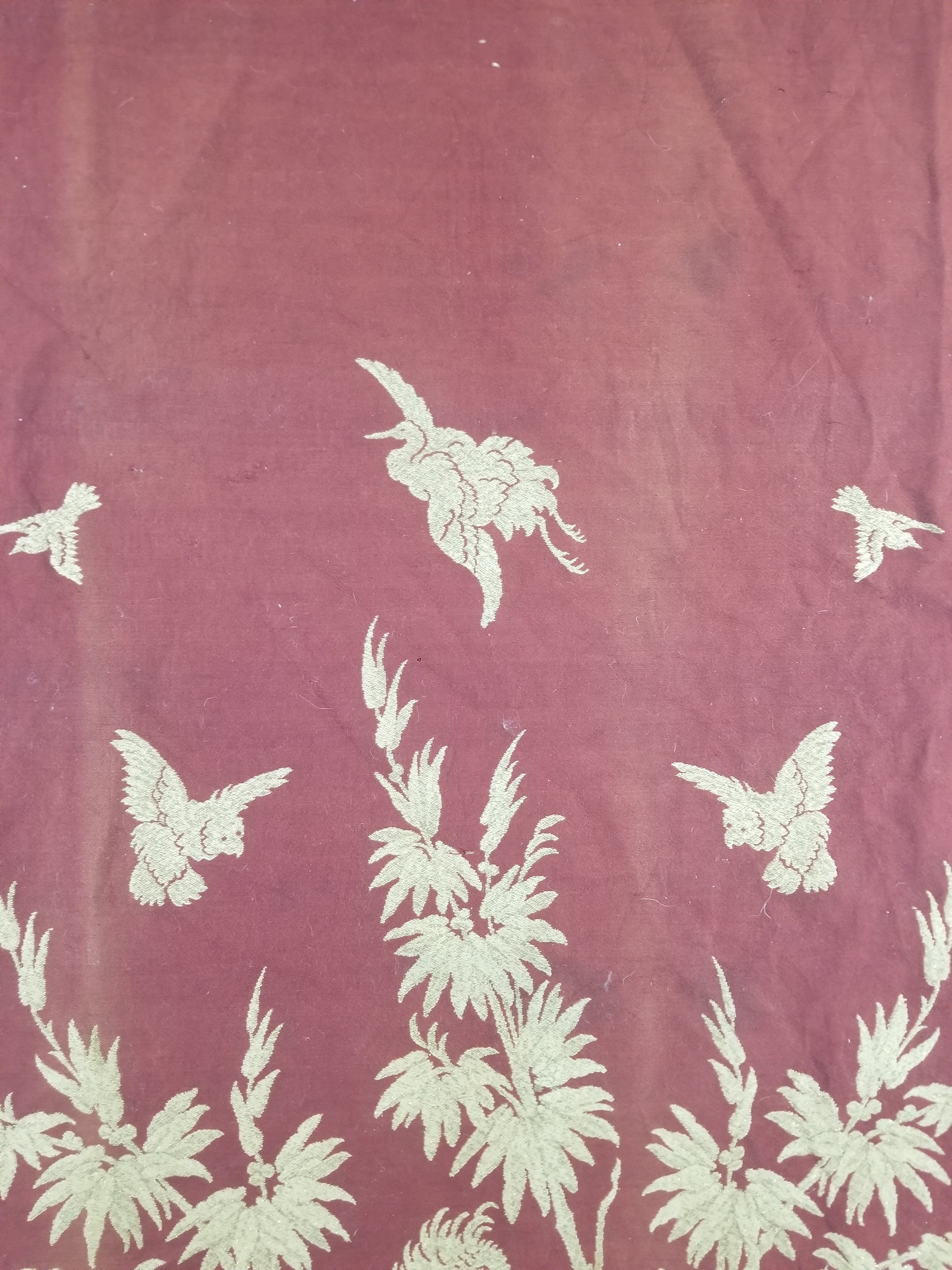 Vintage Traditional Chinese Mythical Bird Handwoven Reversible Tapestry 270x122cm