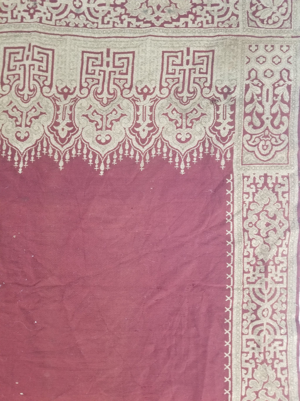 Vintage Traditional Chinese Mythical Bird Handwoven Reversible Tapestry 270x122cm