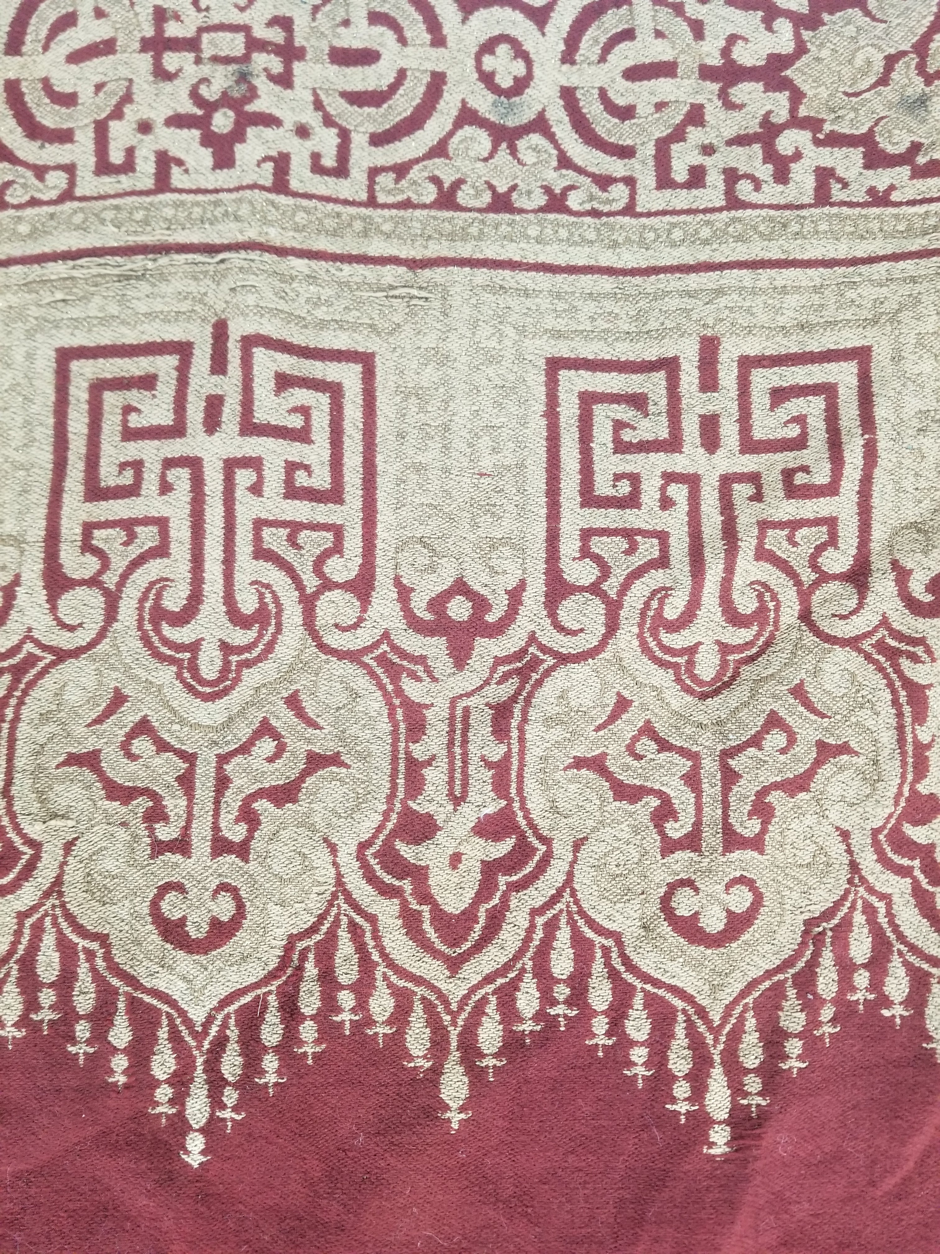 Vintage Traditional Chinese Mythical Bird Handwoven Reversible Tapestry 270x122cm