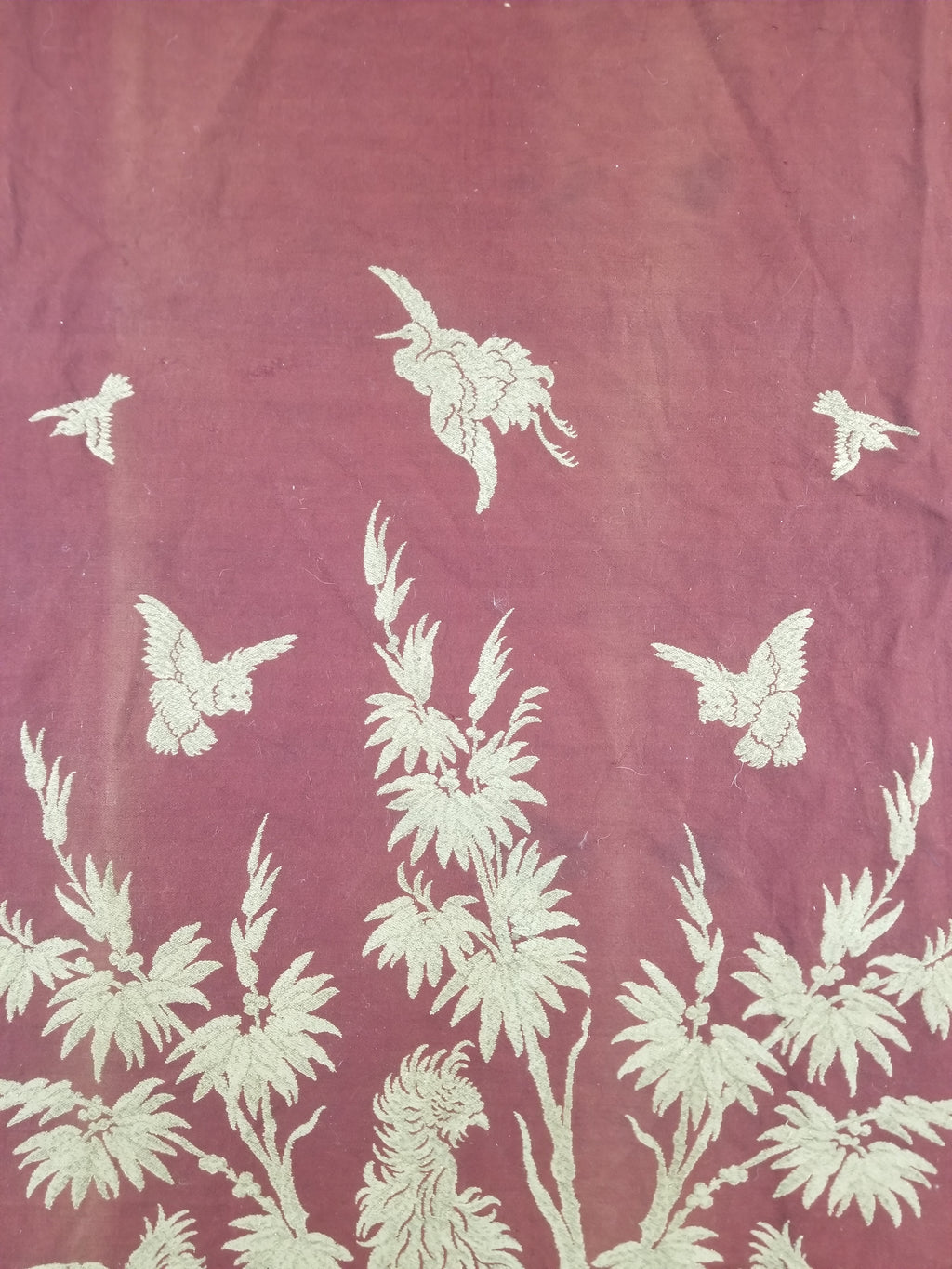 Vintage Traditional Chinese Mythical Bird Handwoven Reversible Tapestry 270x122cm