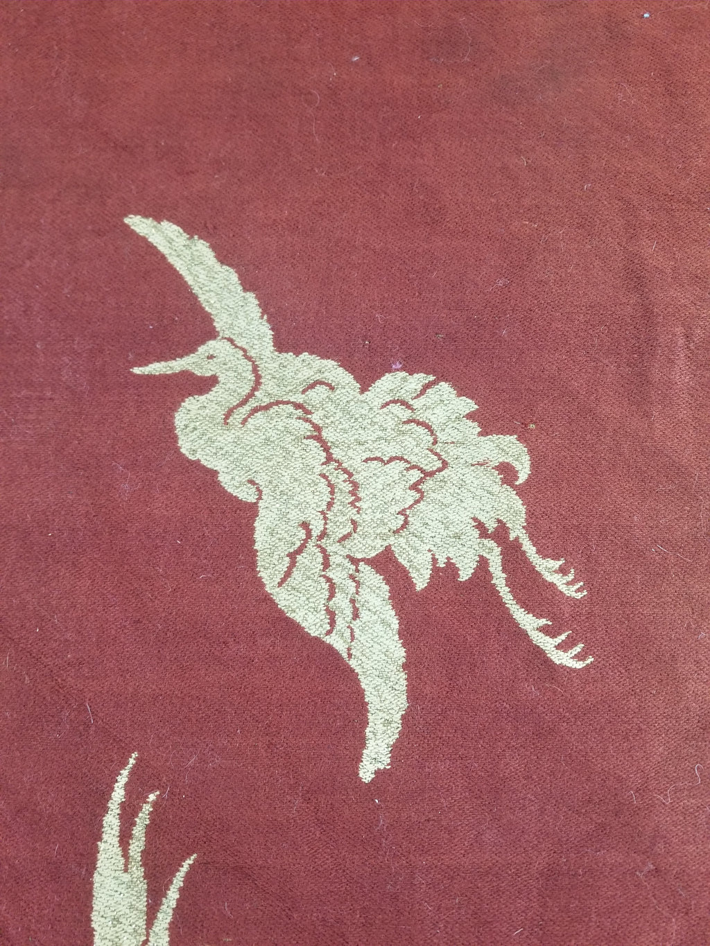 Vintage Traditional Chinese Mythical Bird Handwoven Reversible Tapestry 270x122cm