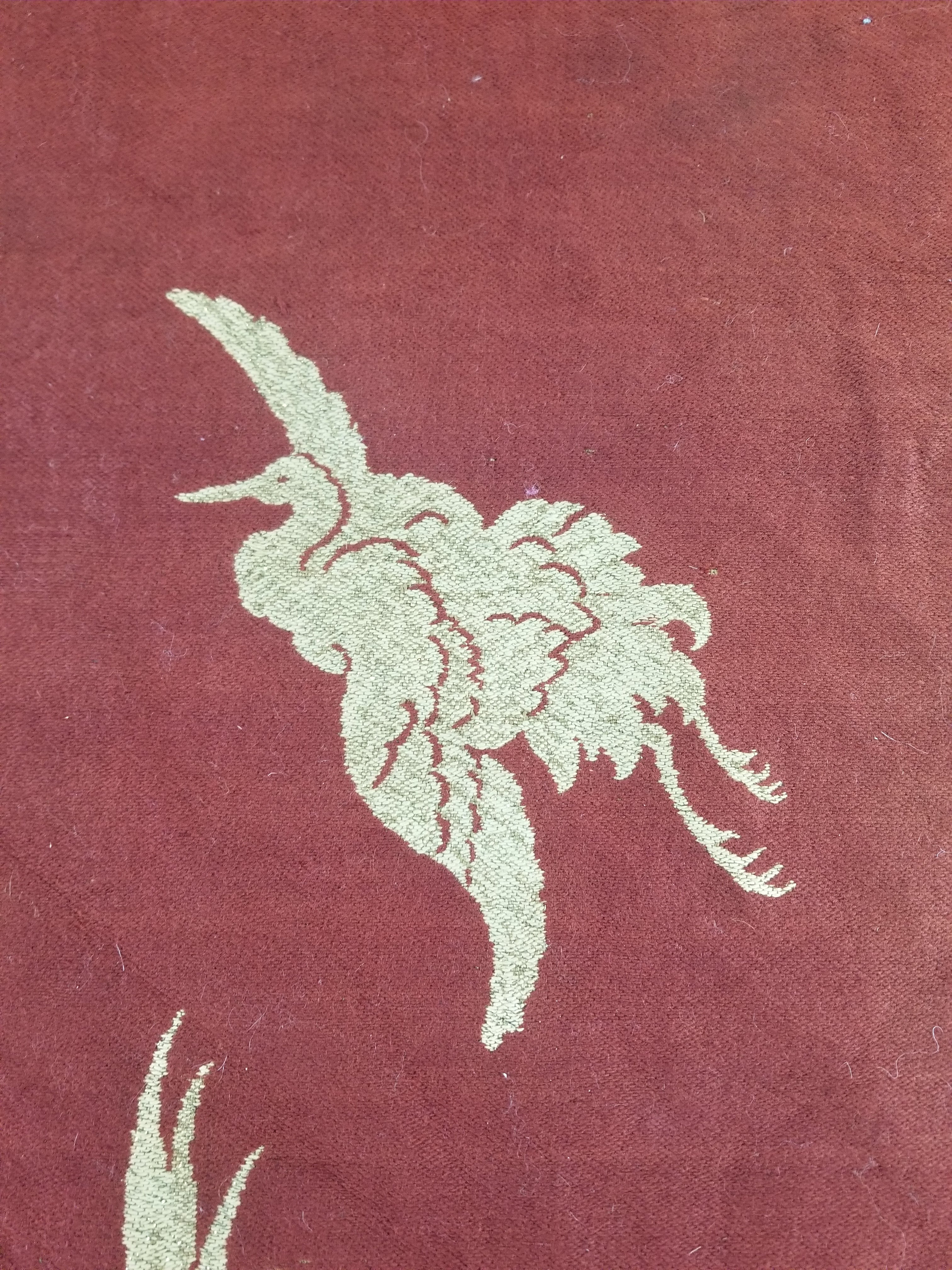 Vintage Traditional Chinese Mythical Bird Handwoven Reversible Tapestry 270x122cm