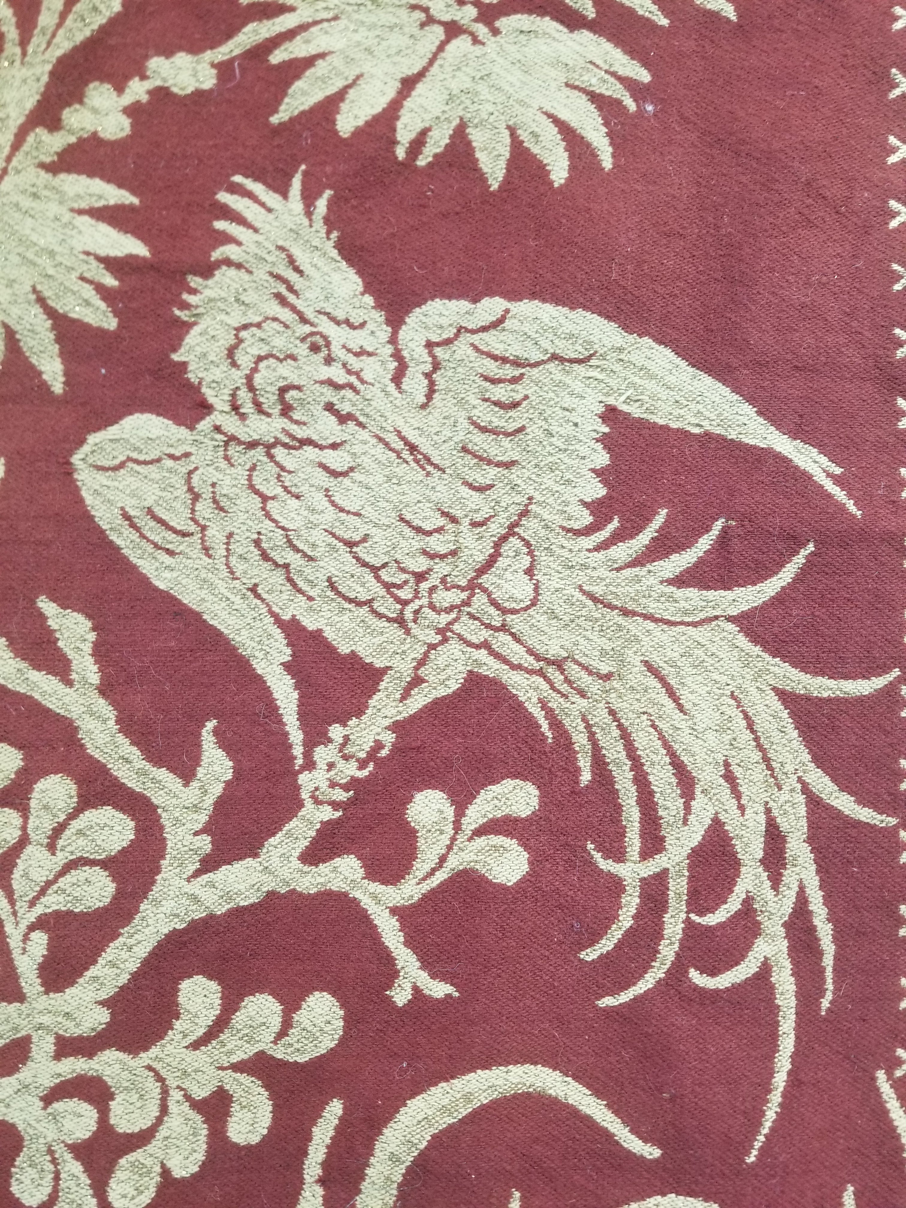 Vintage Traditional Chinese Mythical Bird Handwoven Reversible Tapestry 270x122cm