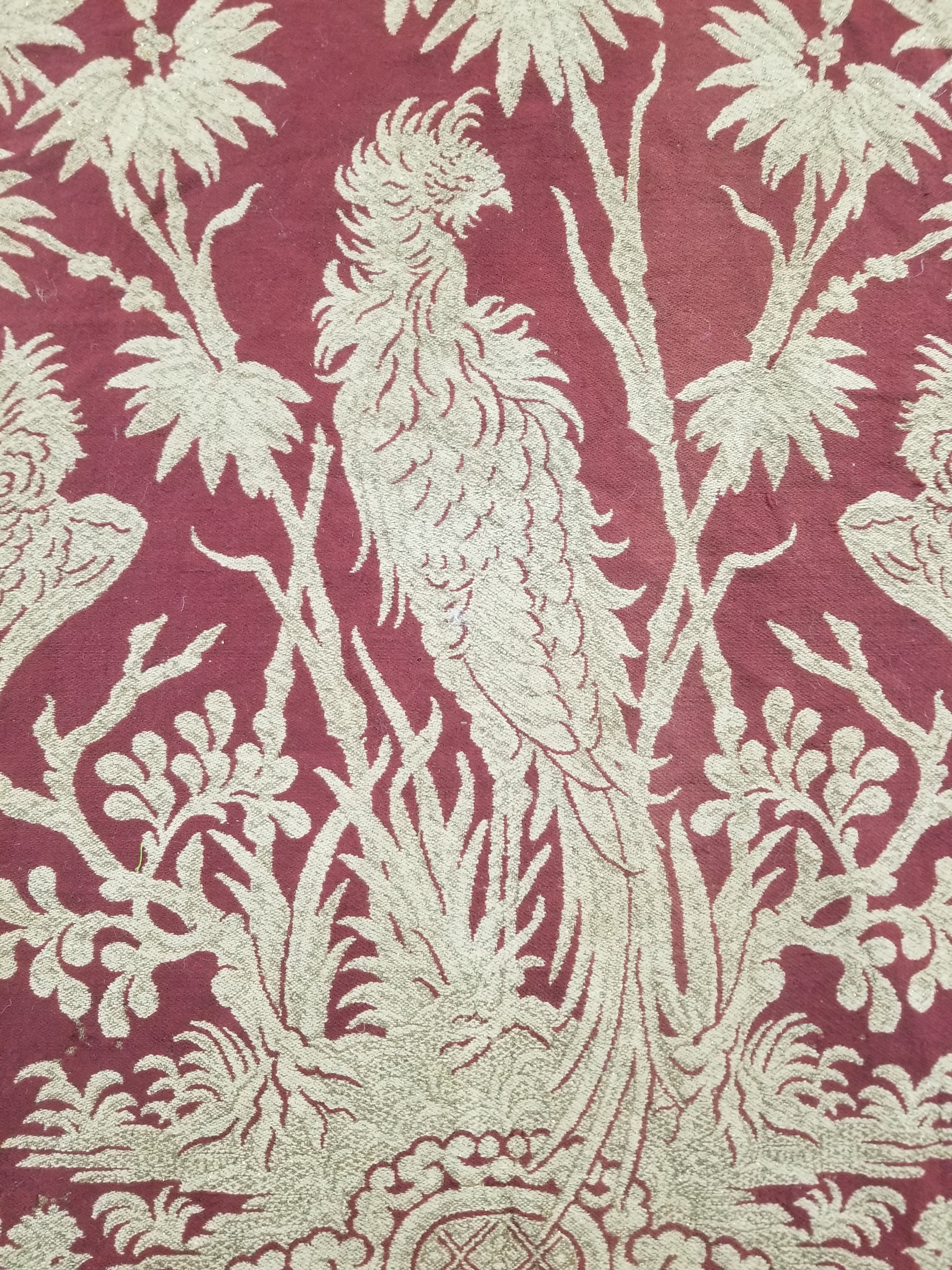 Vintage Traditional Chinese Mythical Bird Handwoven Reversible Tapestry 270x122cm