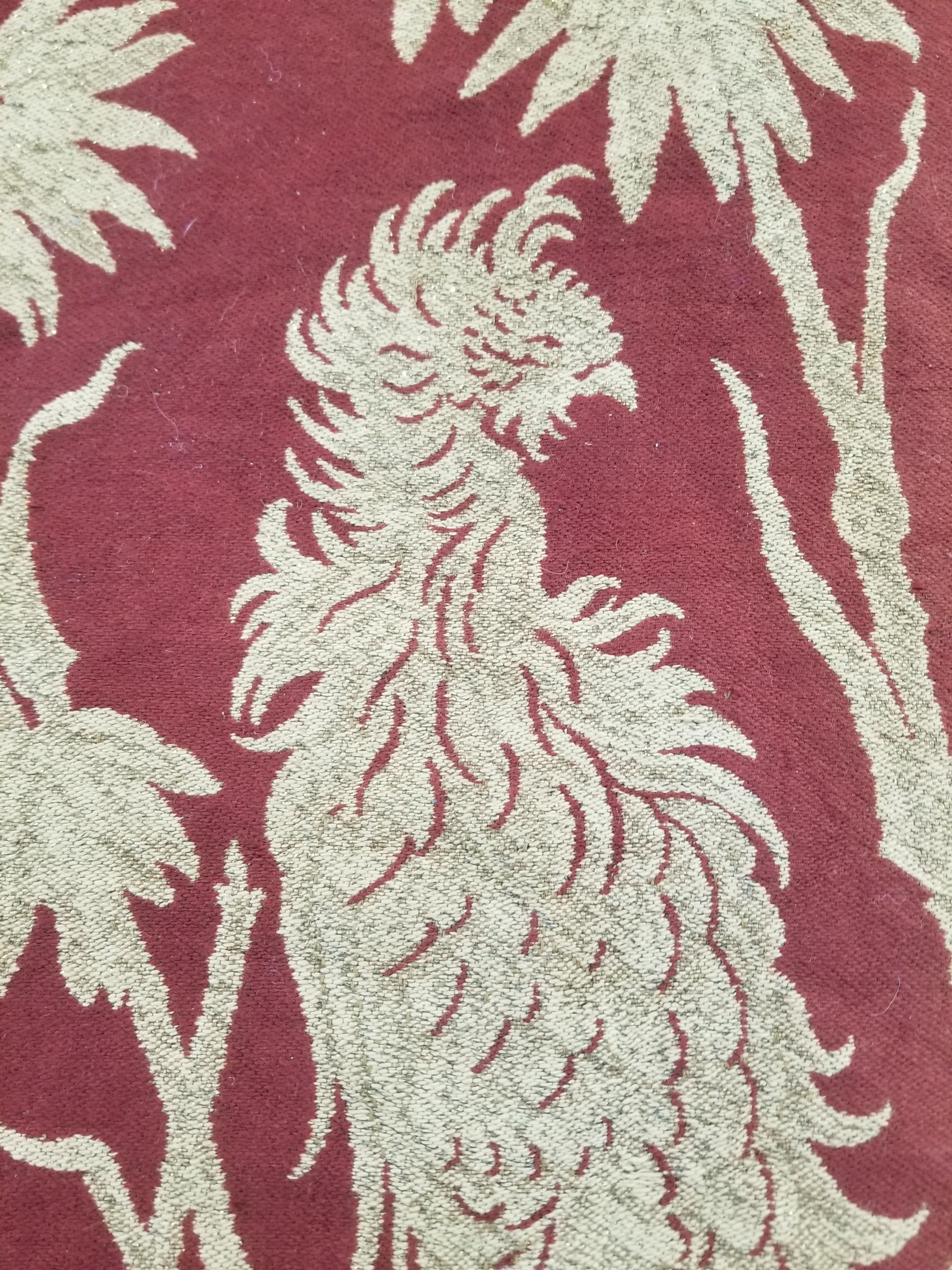 Vintage Traditional Chinese Mythical Bird Handwoven Reversible Tapestry 270x122cm