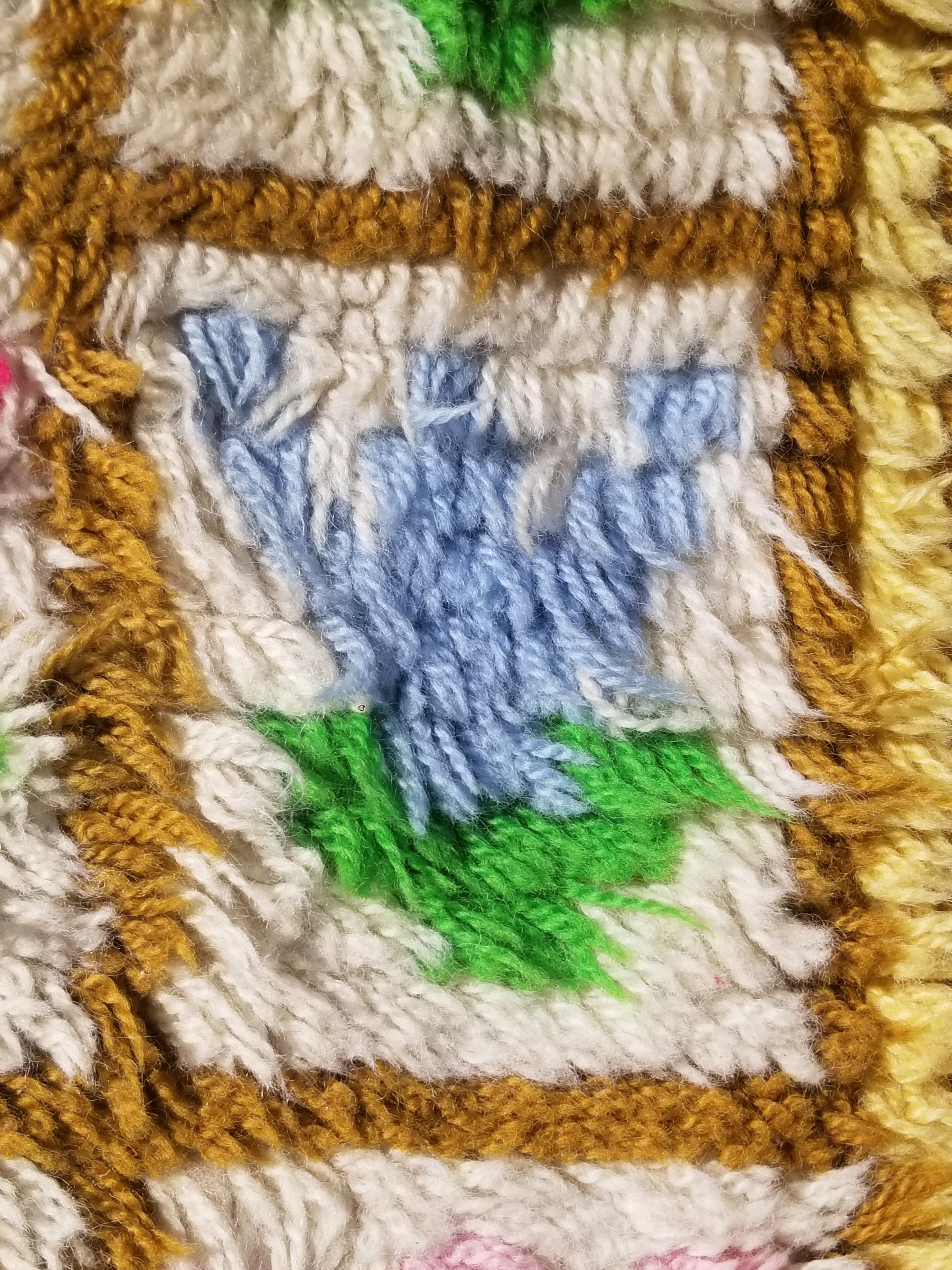 Vintage Traditional Handmade Swedish Rya Shaggy Wool Rug 122x59cm