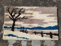 Vintage Traditional Handmade Scandinavian Rya Shaggy Wool Tapestry Rug 78x48cm