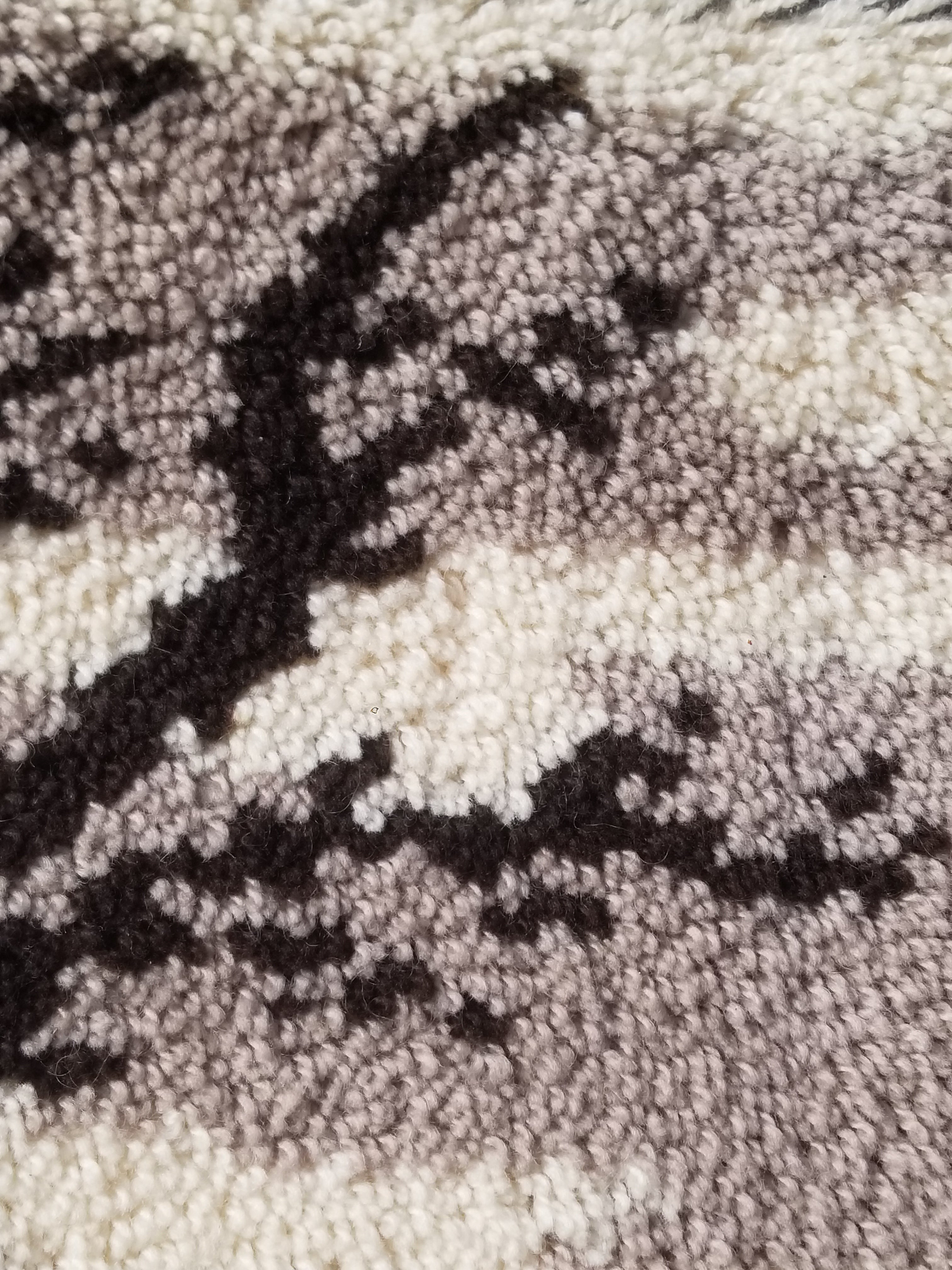 Vintage Traditional Handmade Scandinavian Rya Shaggy Wool Tapestry Rug 78x48cm