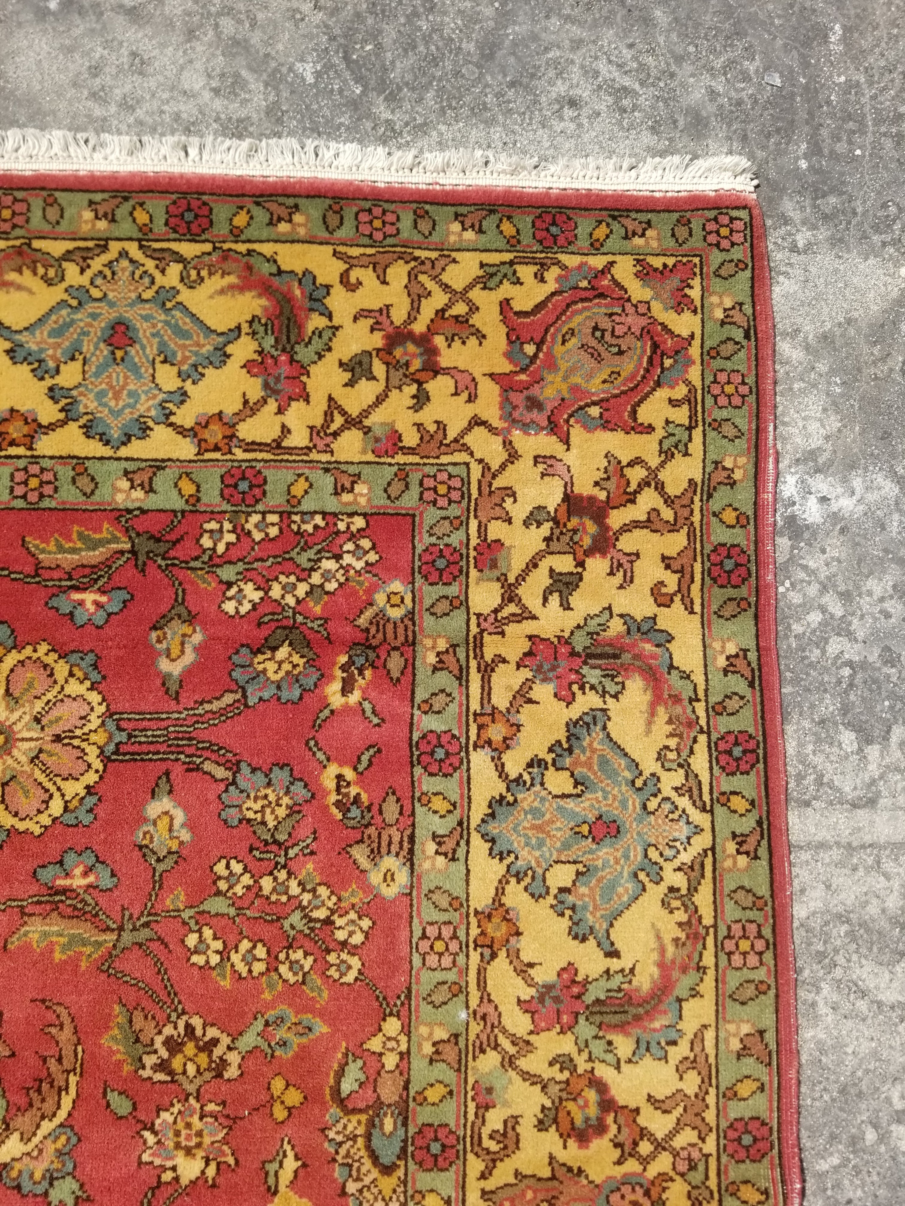Vintage Traditional Handmade Kashan Wool Multicolor Rug 296x205cm