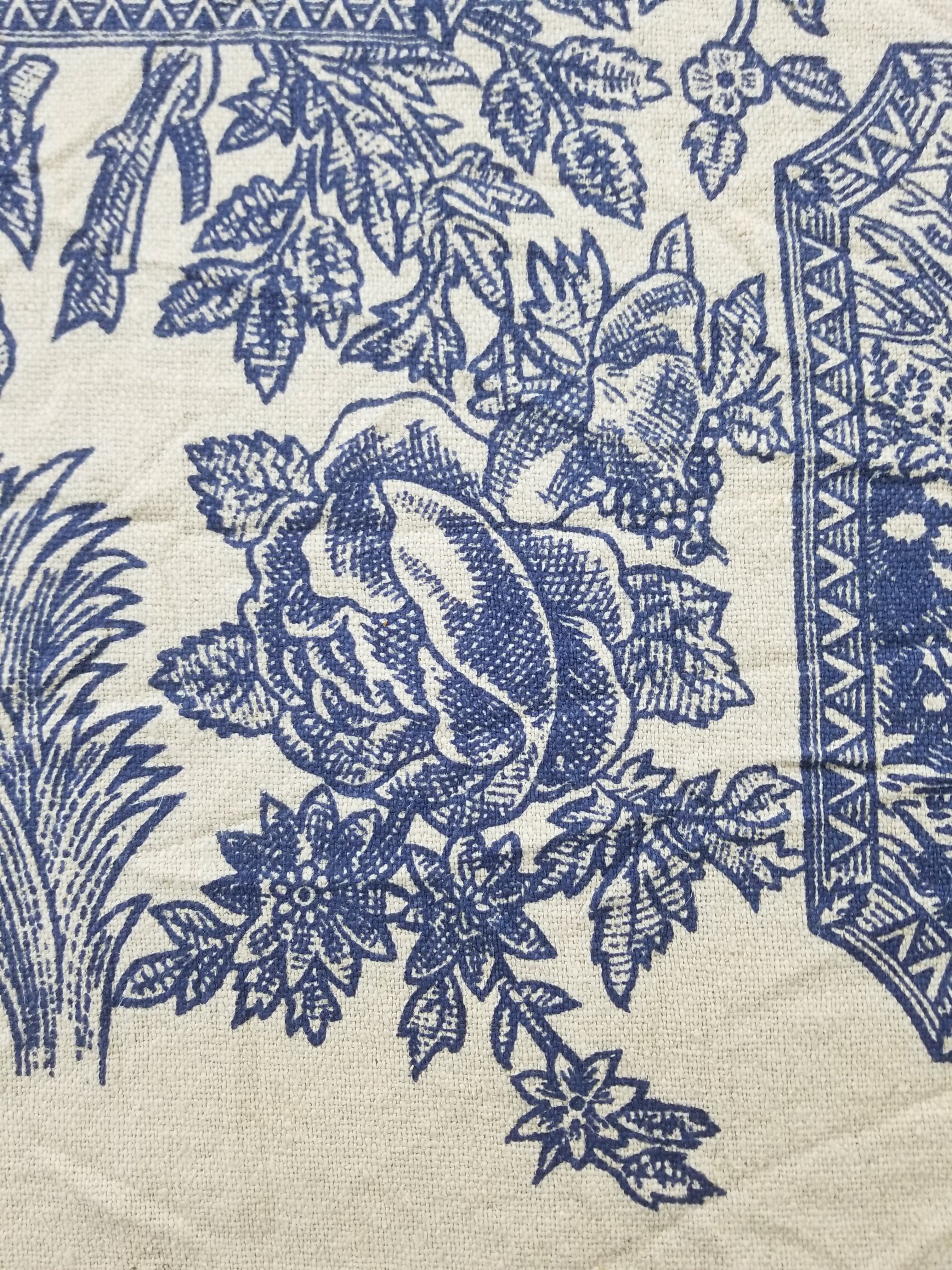 Vintage French Toile de Jouy Printed Romantic Scenic Textile Panel 305x129cm