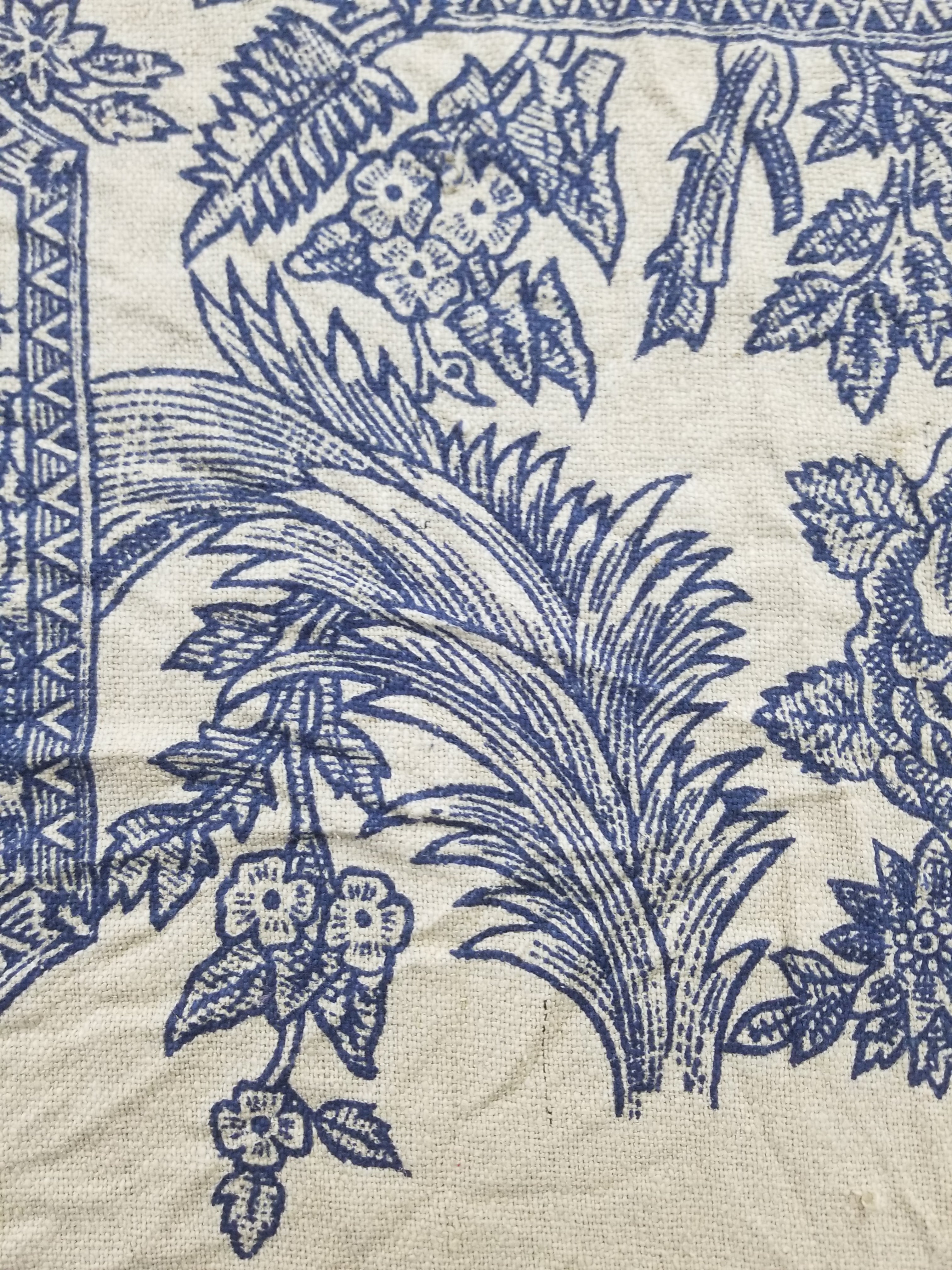 Vintage French Toile de Jouy Printed Romantic Scenic Textile Panel 305x129cm