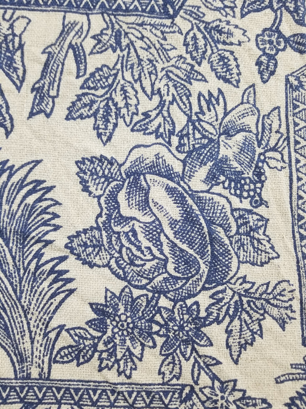 Vintage French Toile de Jouy Printed Romantic Scenic Textile Panel 305x129cm
