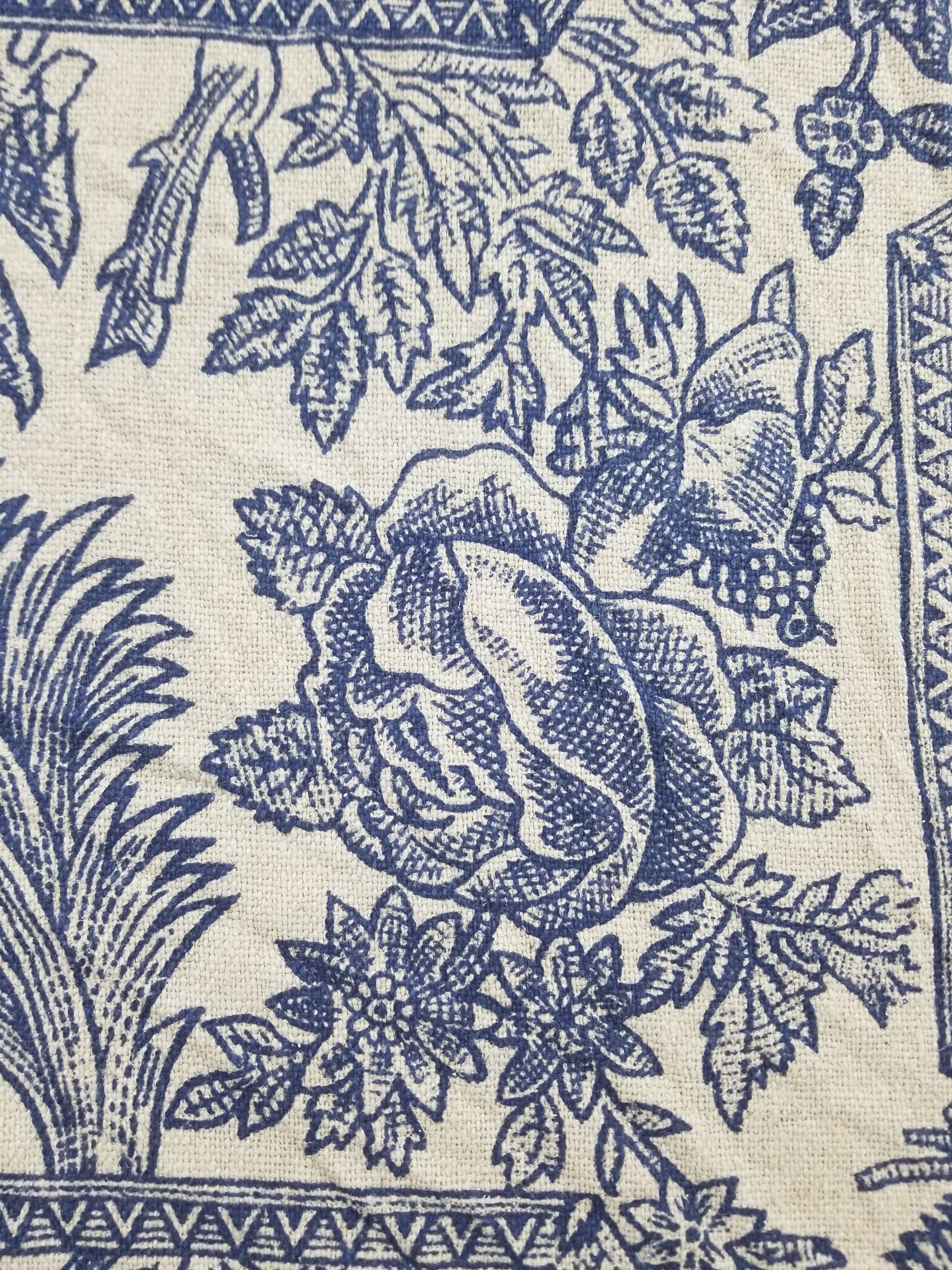 Vintage French Toile de Jouy Printed Romantic Scenic Textile Panel 305x129cm
