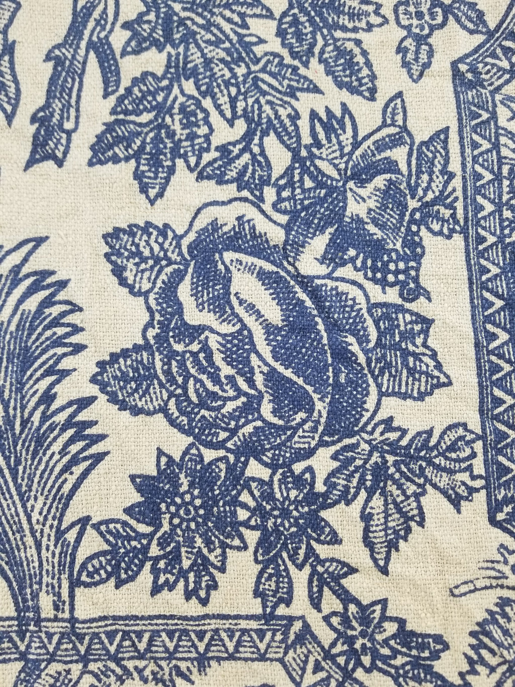 Vintage French Toile de Jouy Printed Romantic Scenic Textile Panel 305x129cm