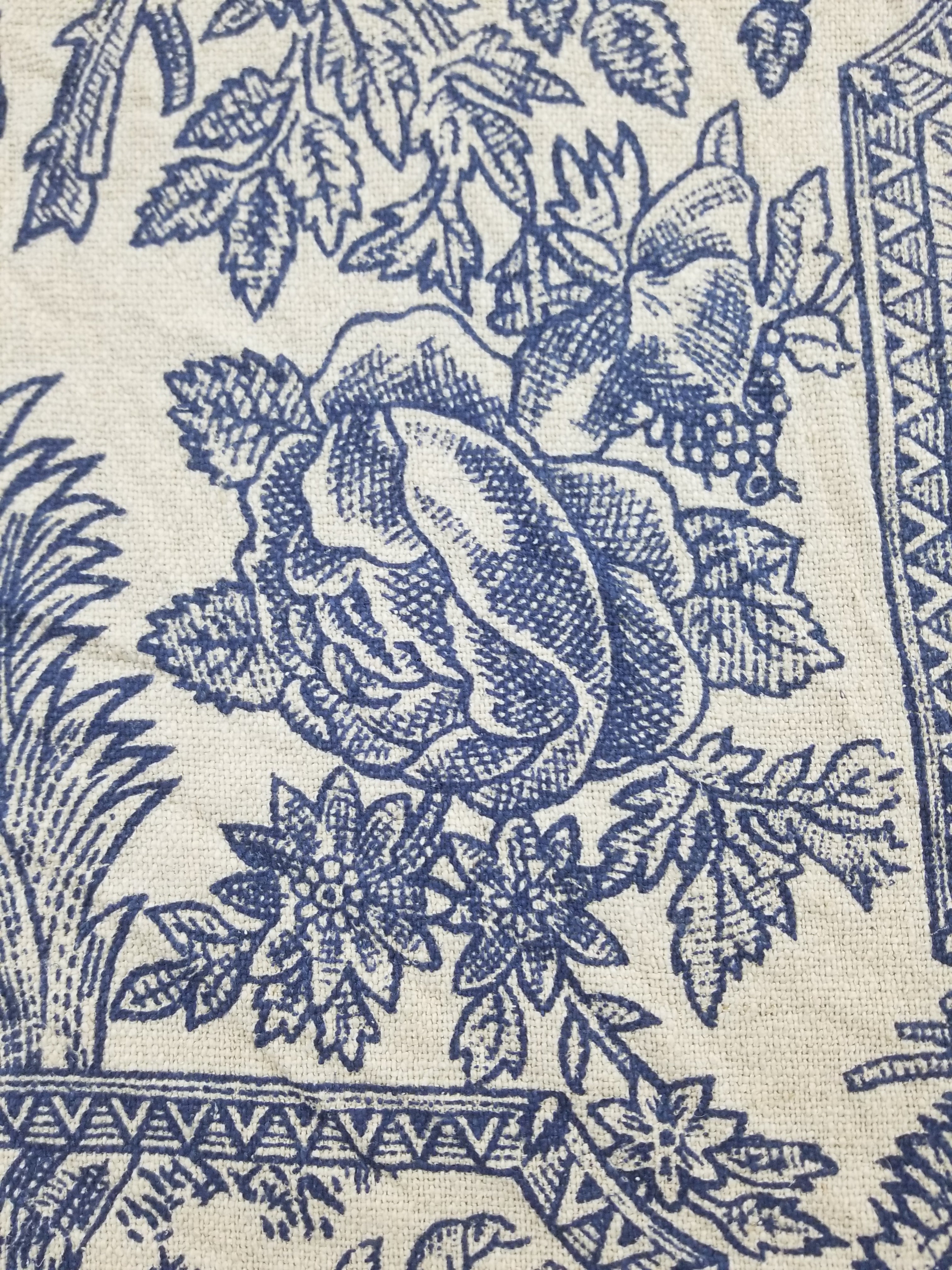 Vintage French Toile de Jouy Printed Romantic Scenic Textile Panel 305x129cm