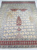 Vintage Indian Kalamkari Hand Block Printed Paisley Besdpread 271x216cm