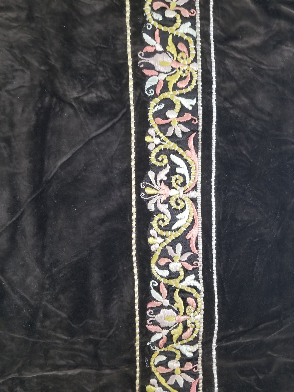 Antique Rare Italian Flame Stitch Velvet Textile Runner 310x76cm