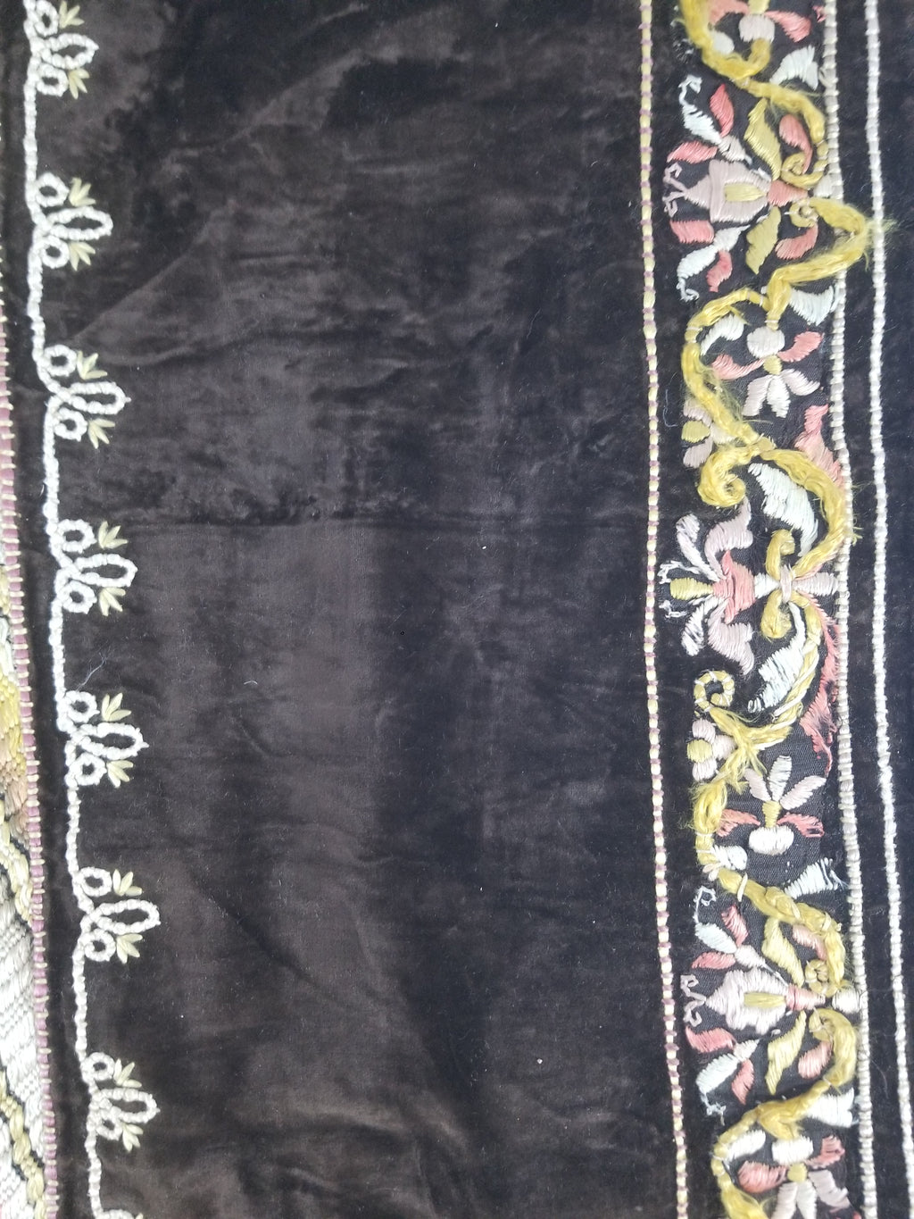 Antique Rare Italian Flame Stitch Velvet Textile Runner 312x56cm